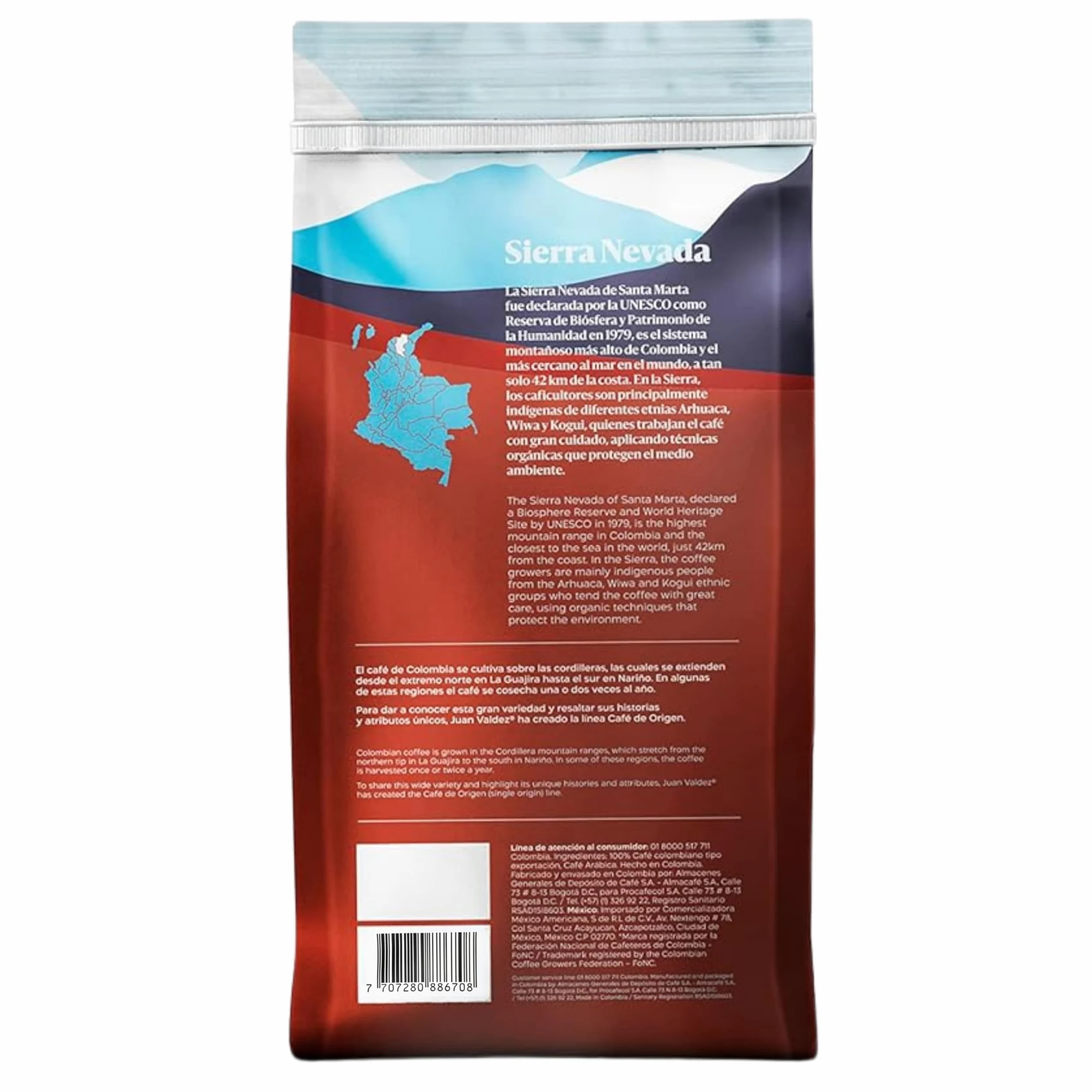 Juan Valdez - Sierra Nevada | Café Tostado en Grano, Fuerte - 1KG