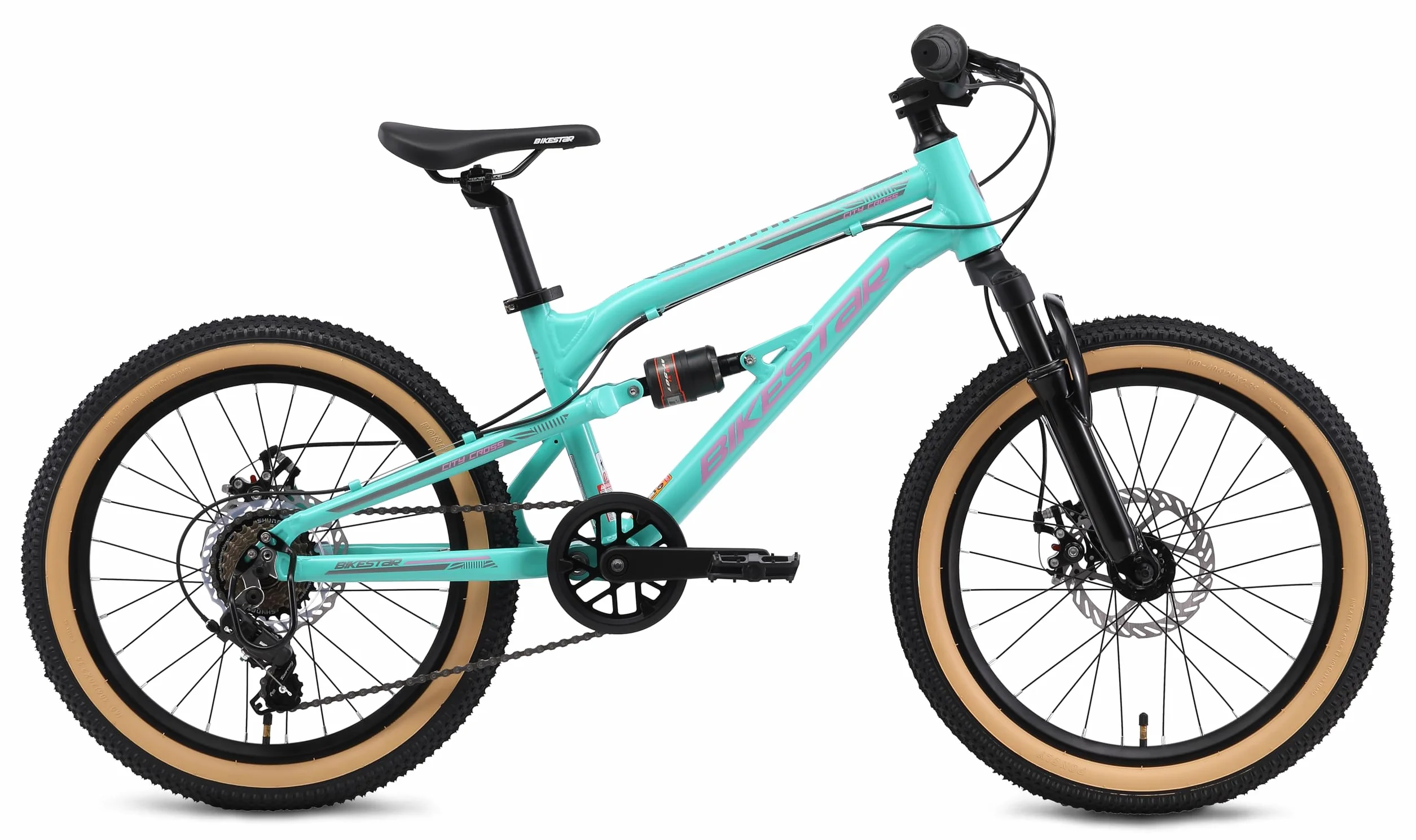 BIKESTAR Bicicleta de montaña Aluminio Suspensión Doble 20 Pulgadas 6 años Cambio Shimano 7 velocidades Freno de Disco niños