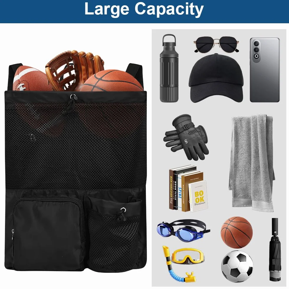 Mochilas de Cuerdas Impermeables para Playa y Natación con Bolsillo