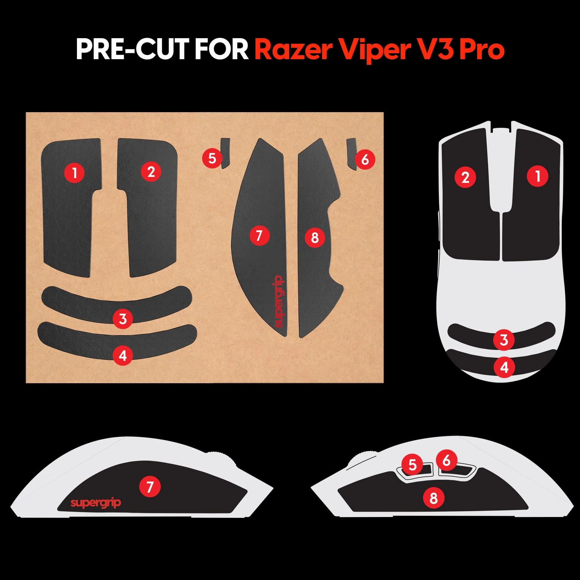Pulsar Gaming Gears Supergrip Cinta de Agarre Xlite V3 0,5 mm