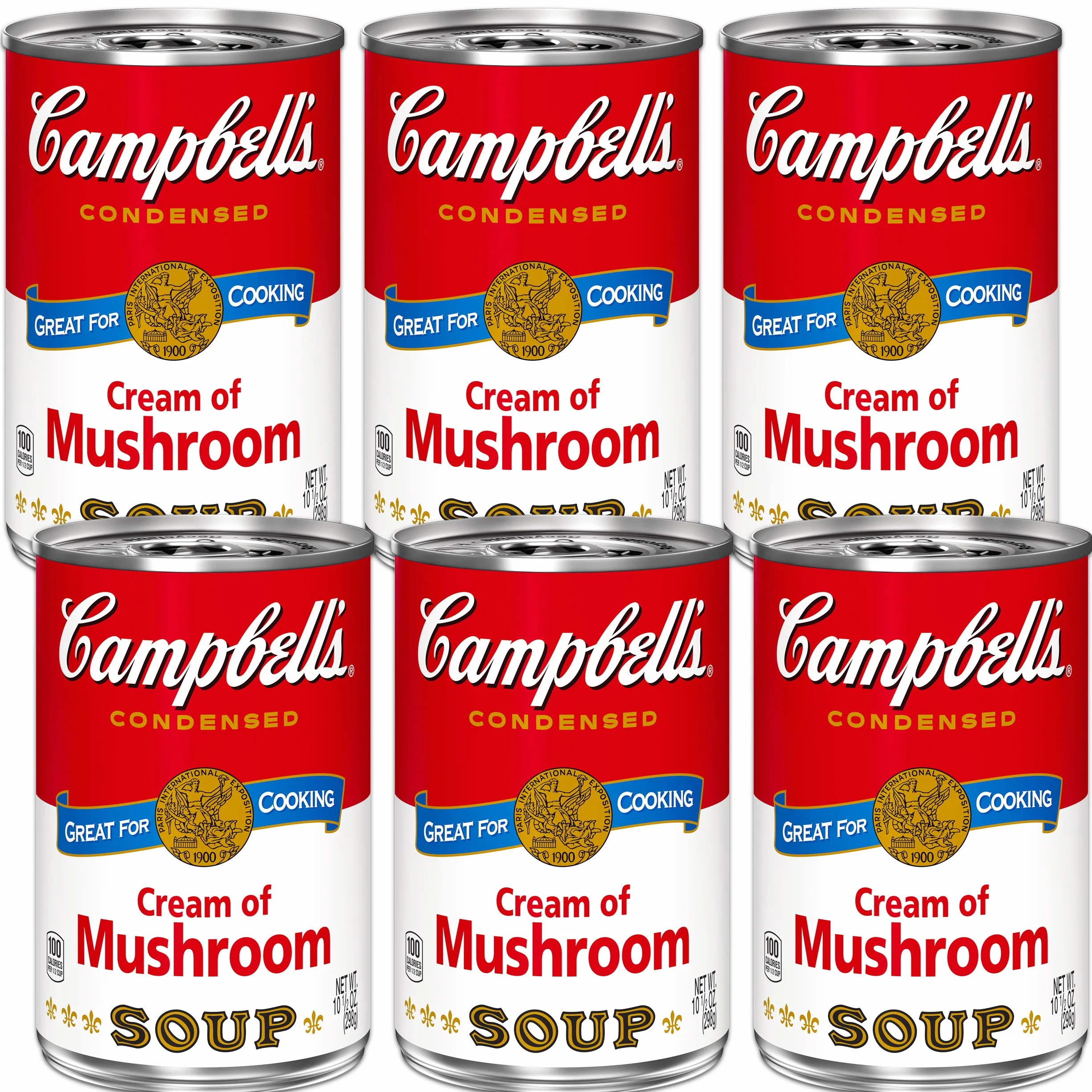 Campbell's Cream of Mushroom Soup 10.5 ounce Cans (Pack of 6)