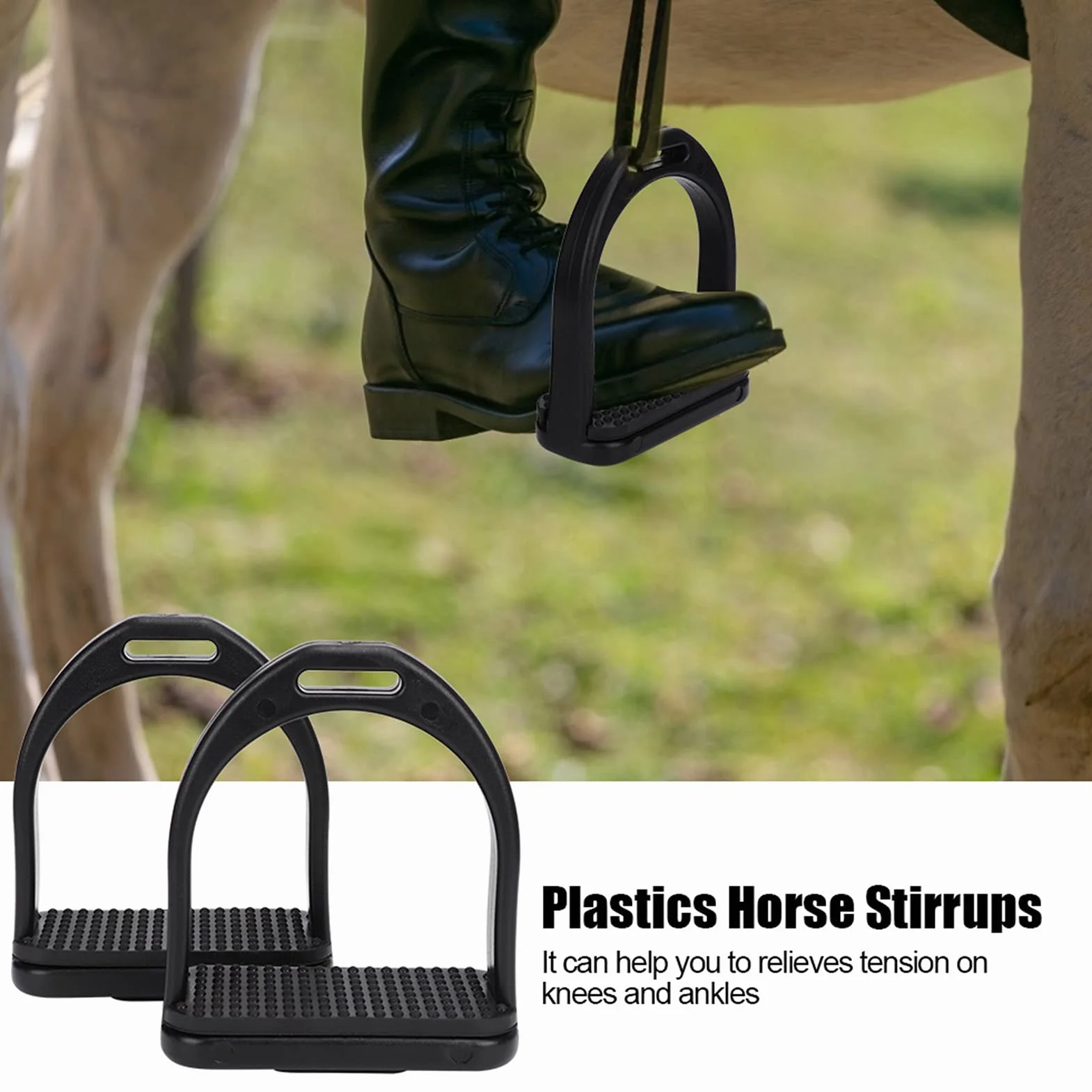 Estribos de plástico para caballo 2 piezas antideslizantes alta resistencia