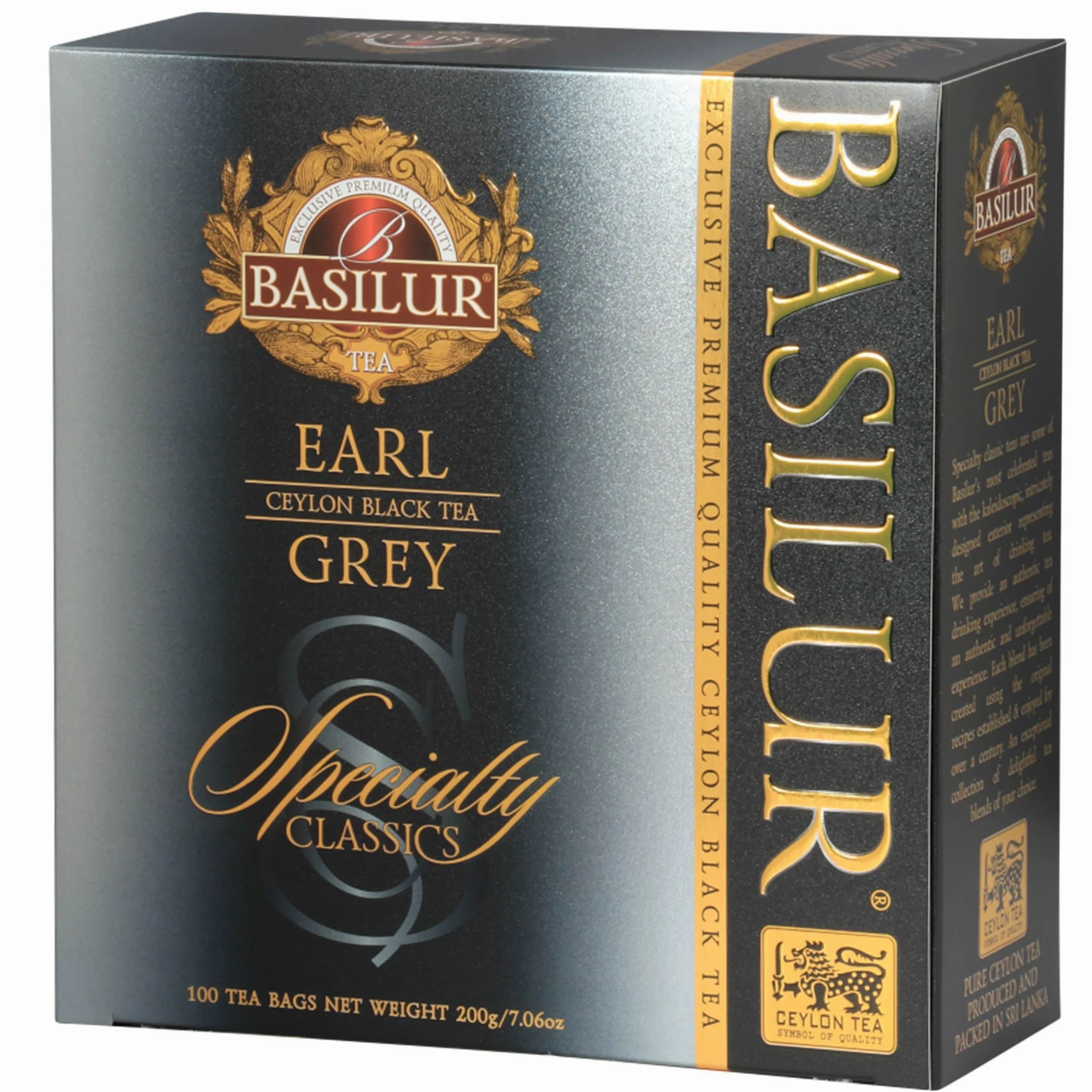 sarcia.eu BASILUR Earl Grey- Té Negro de Ceilán con Aceite de bergamota en bolsitas, 100x2g, 3 Paquetes