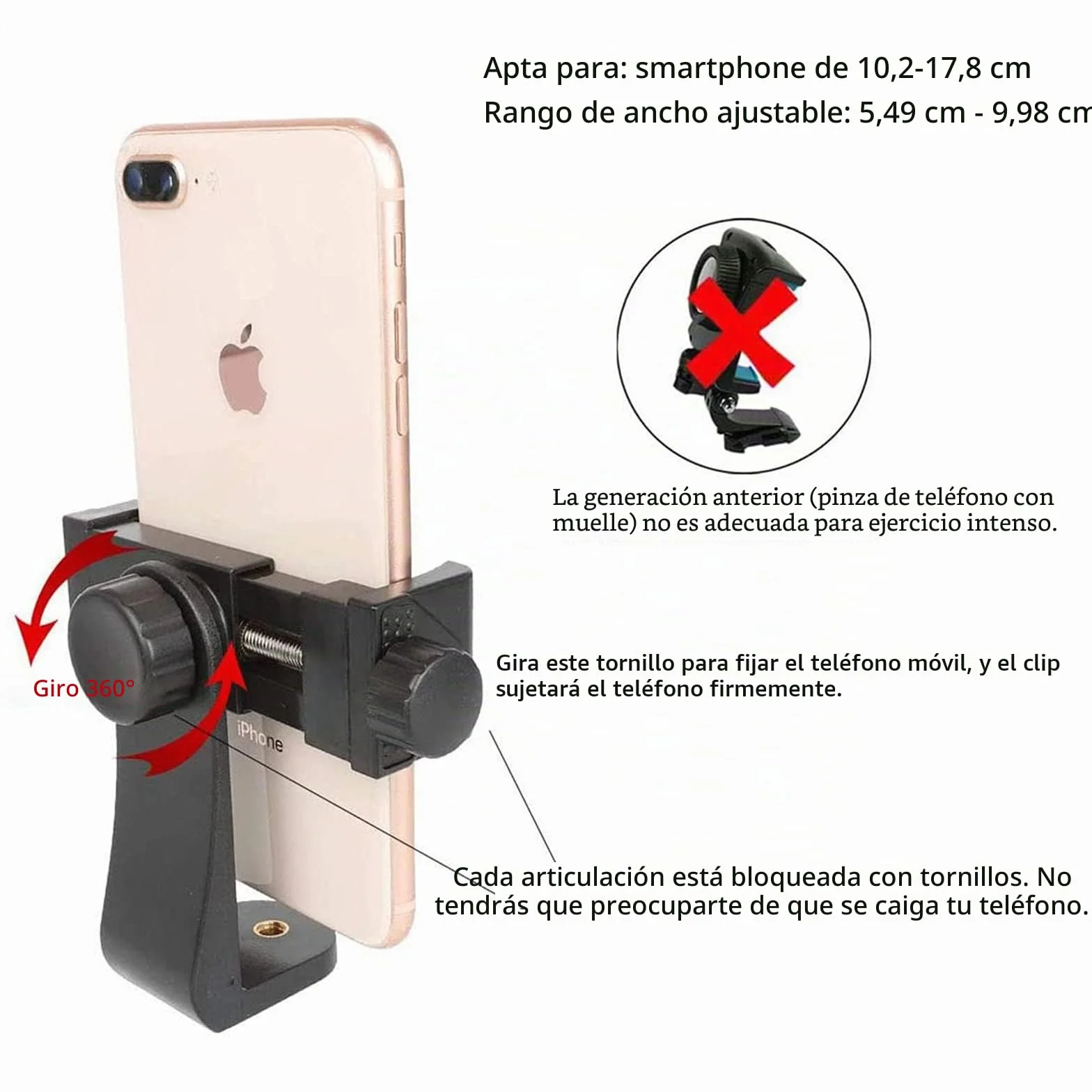 PellKing Soporte para teléfono móvil con arnés de Montaje en el Pecho, Correa para teléfono Celular