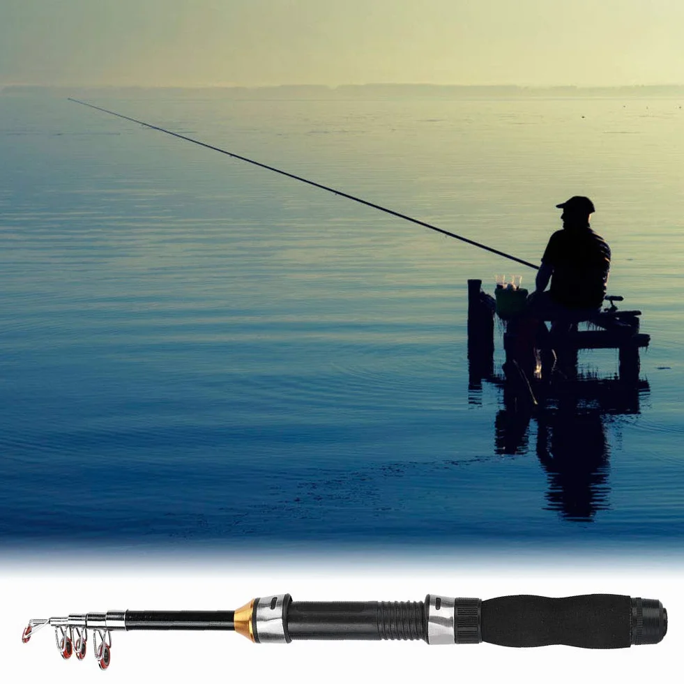 Caña de Pescar Portátil 1M - Herramienta de Pesca en Hielo y Mar - Miniherramientas de Pesca