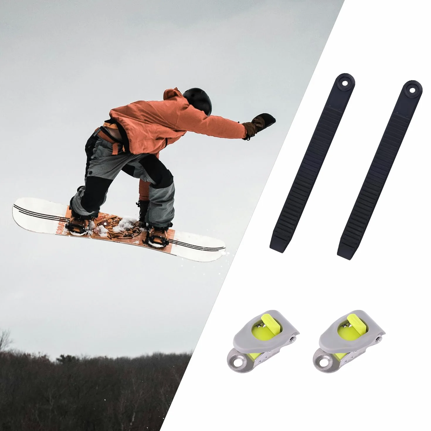 BOXOB 2uds Correas de Tobillo para Snowboard con Hebillas Negras Duraderas