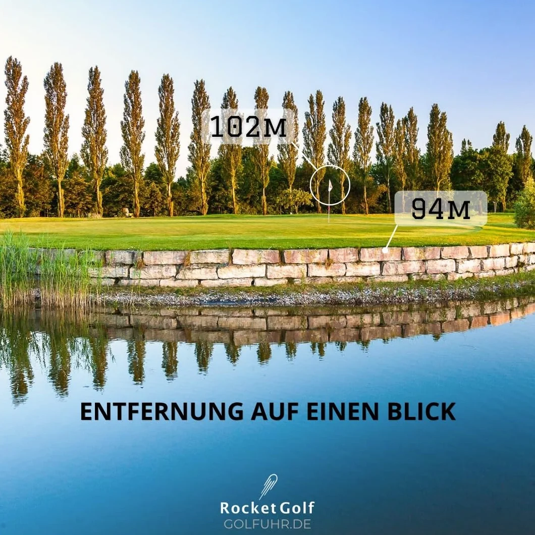 RocketGolf Golfuhr Par.4 GPS Distanciómetro 38000 campos golf distancia obstáculo podómetro