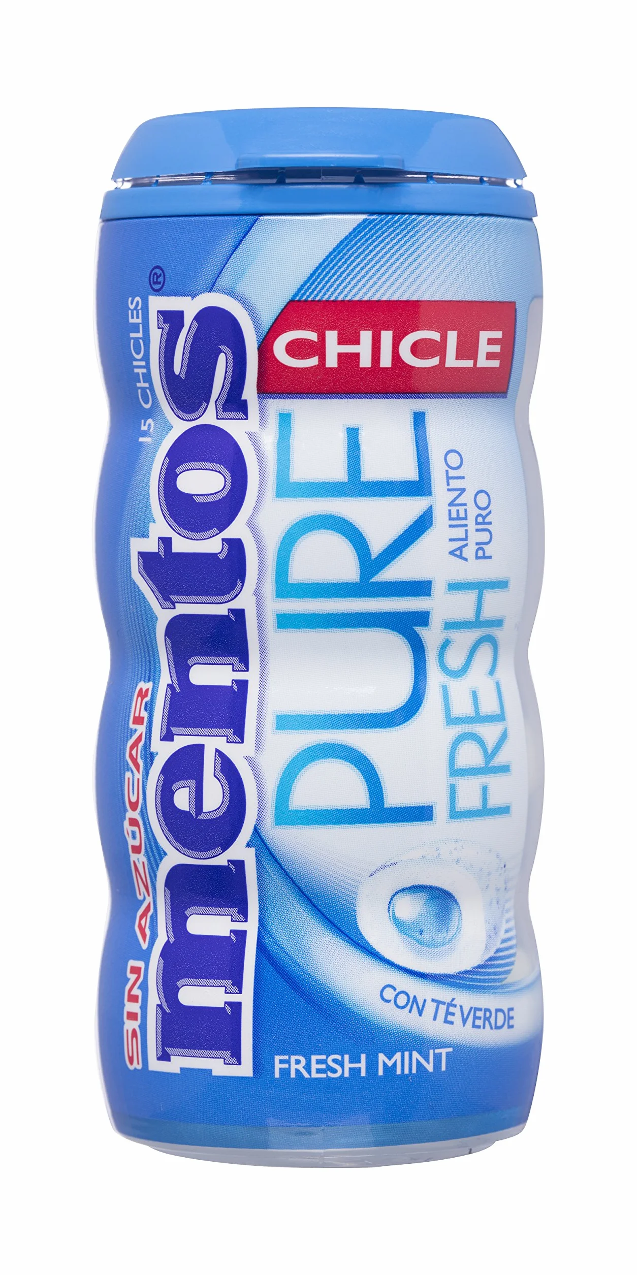 Mentos Pocket Chicle Menta, Sin Azúcar - 10 unidades de 30 gr. (Total 300 gr.)