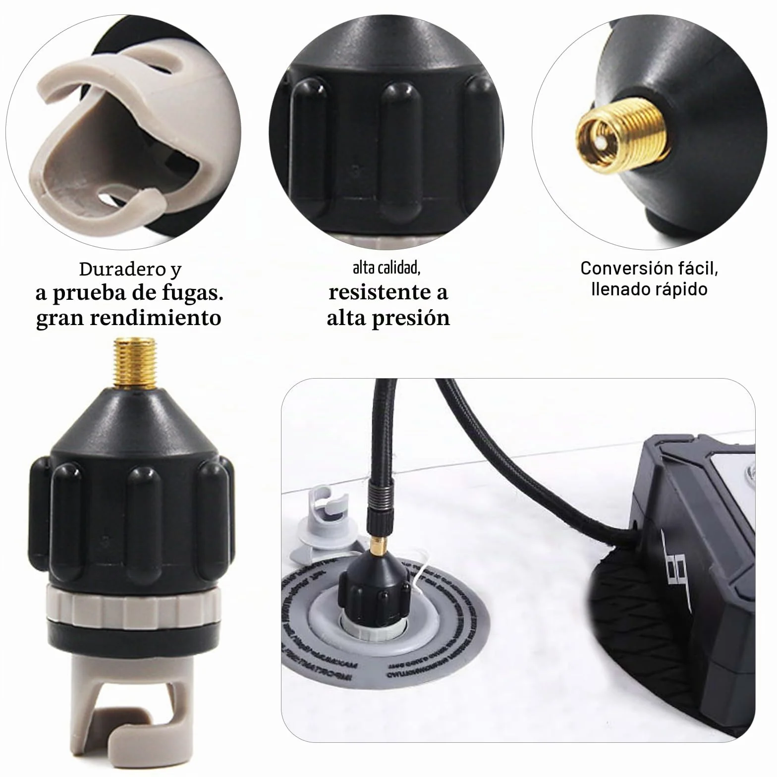 Adaptador Inflador Paddle Surf 8 Piezas Set Compresor Accesorios Hinchable