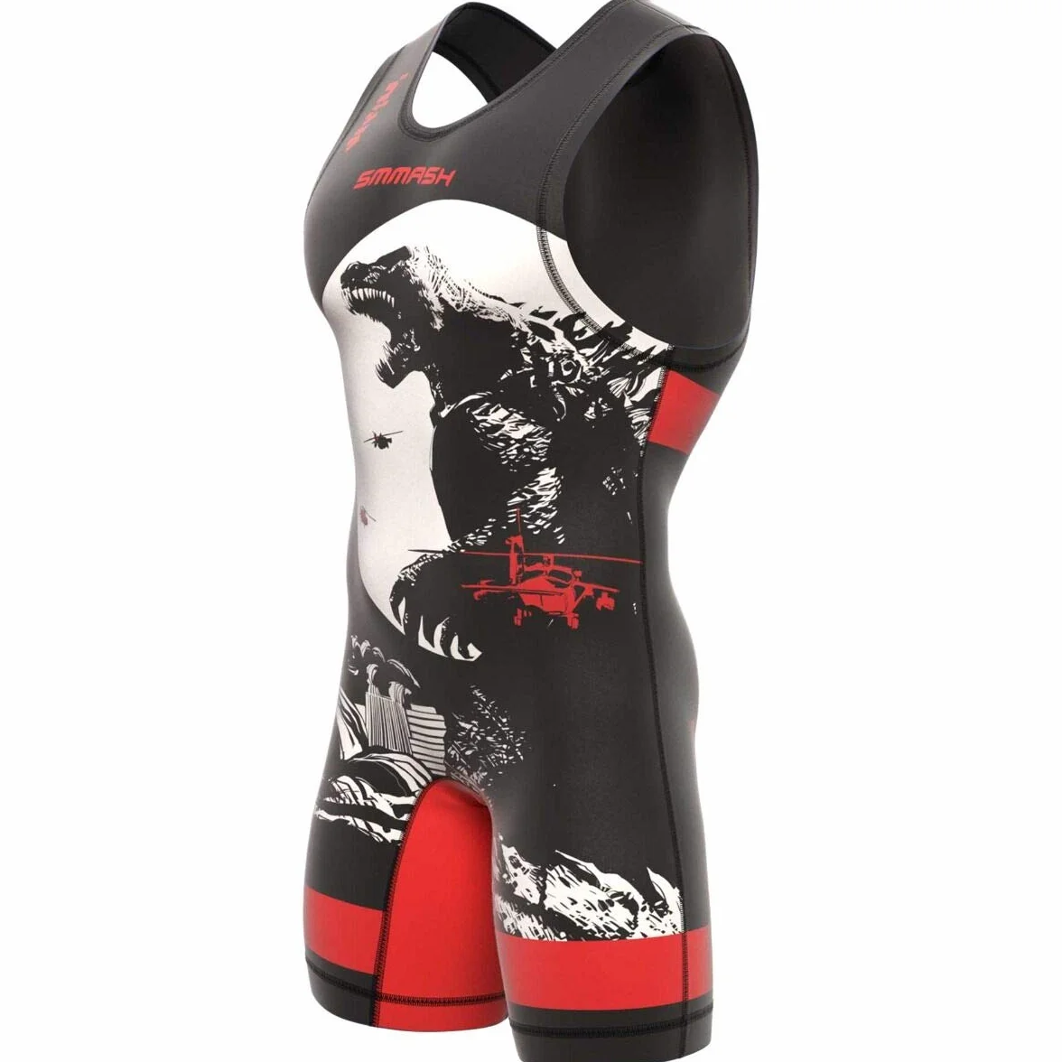 SMMASH Zilla Camiseta de Lucha Libre para Hombres, Traje de Wrestling Transpirable