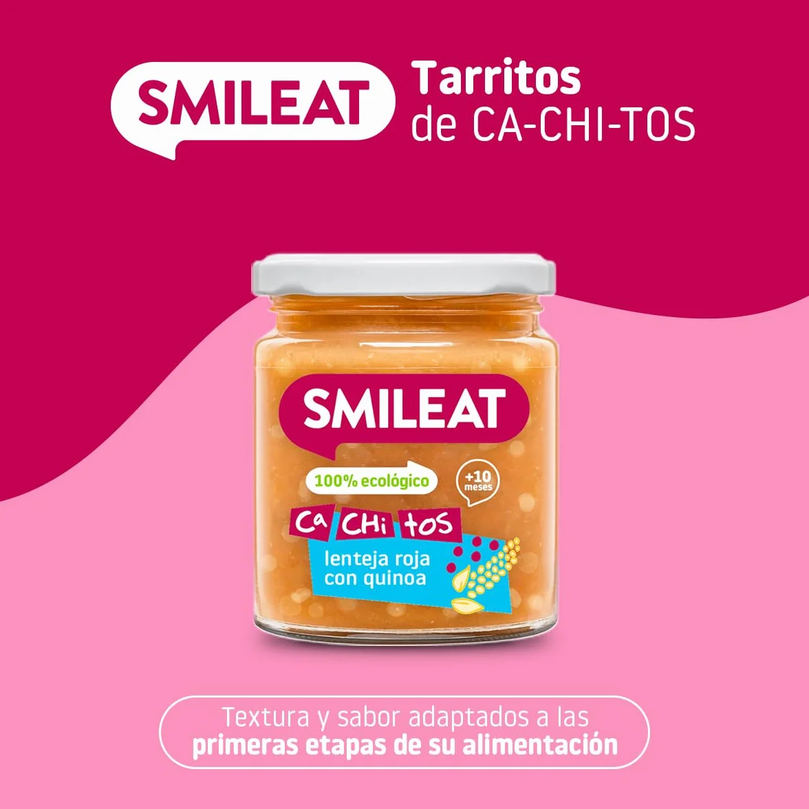Smileat Tarritos de Lenteja Roja con Quinoa Ecológico Sin Azúcar Añadido Pack 4 x 230g 920g