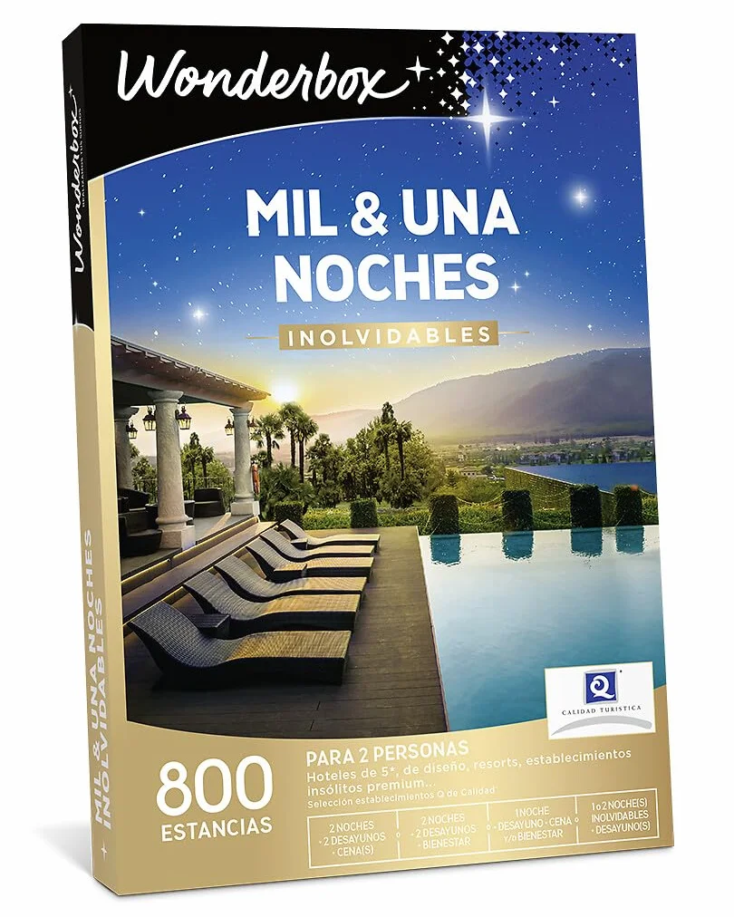 WONDERBOX Caja Regalo - MIL & UNA NOCHES INOLVIDABLES - 500 hoteles en España y Europa para dos personas.