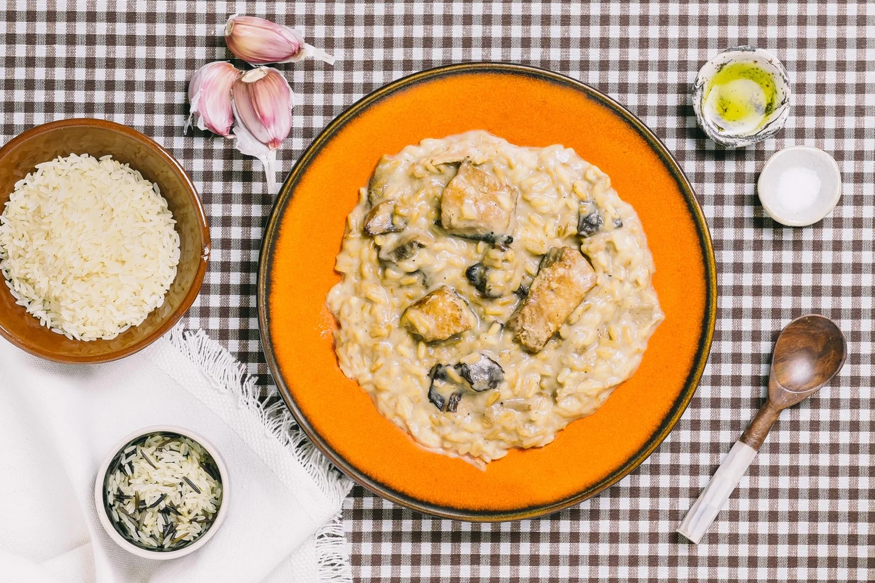Forestia Risotto de salmón y hongos Autocalentamiento