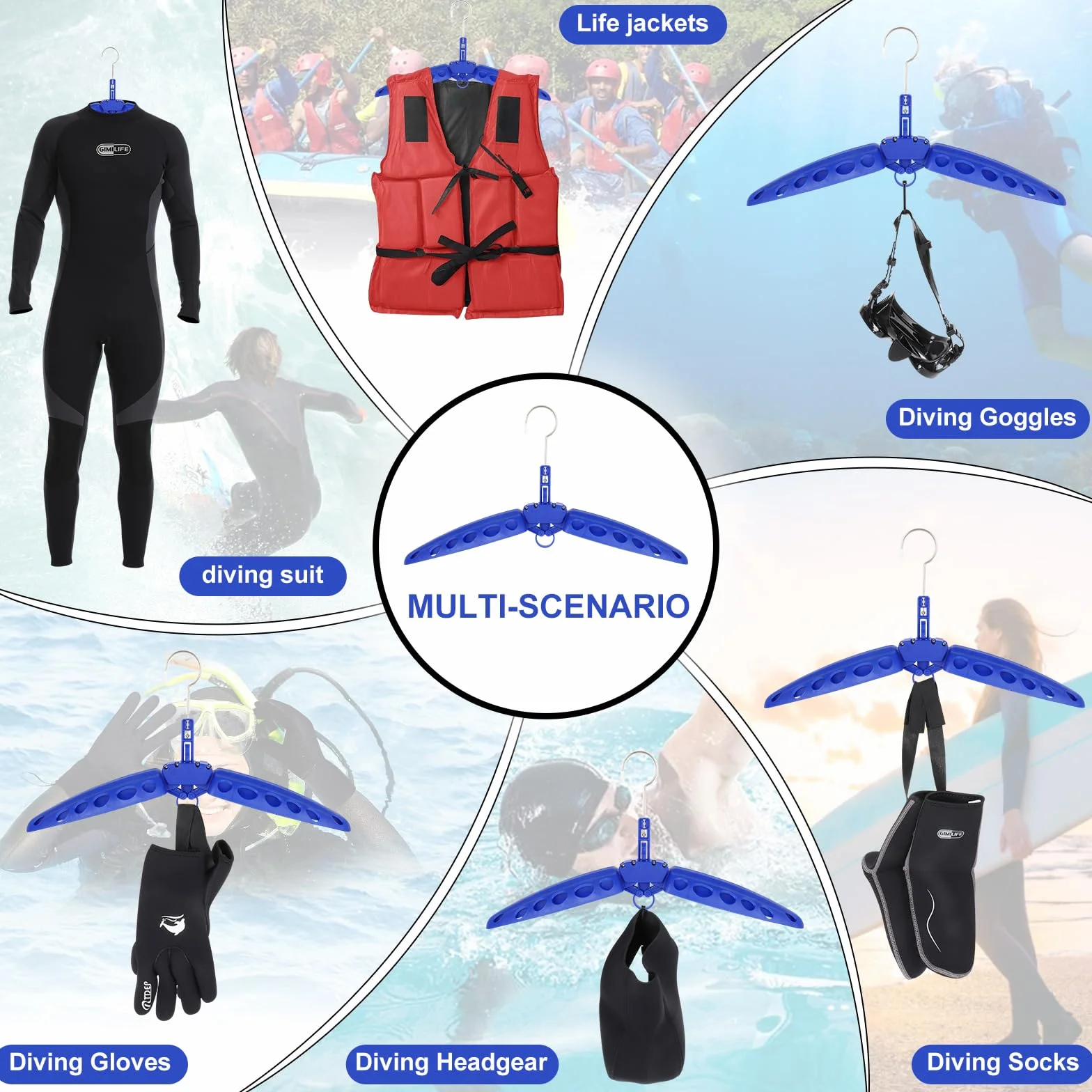 Percha para Trajes de Neopreno Gimilife Secador Plegable Ventilado Secado Rápido