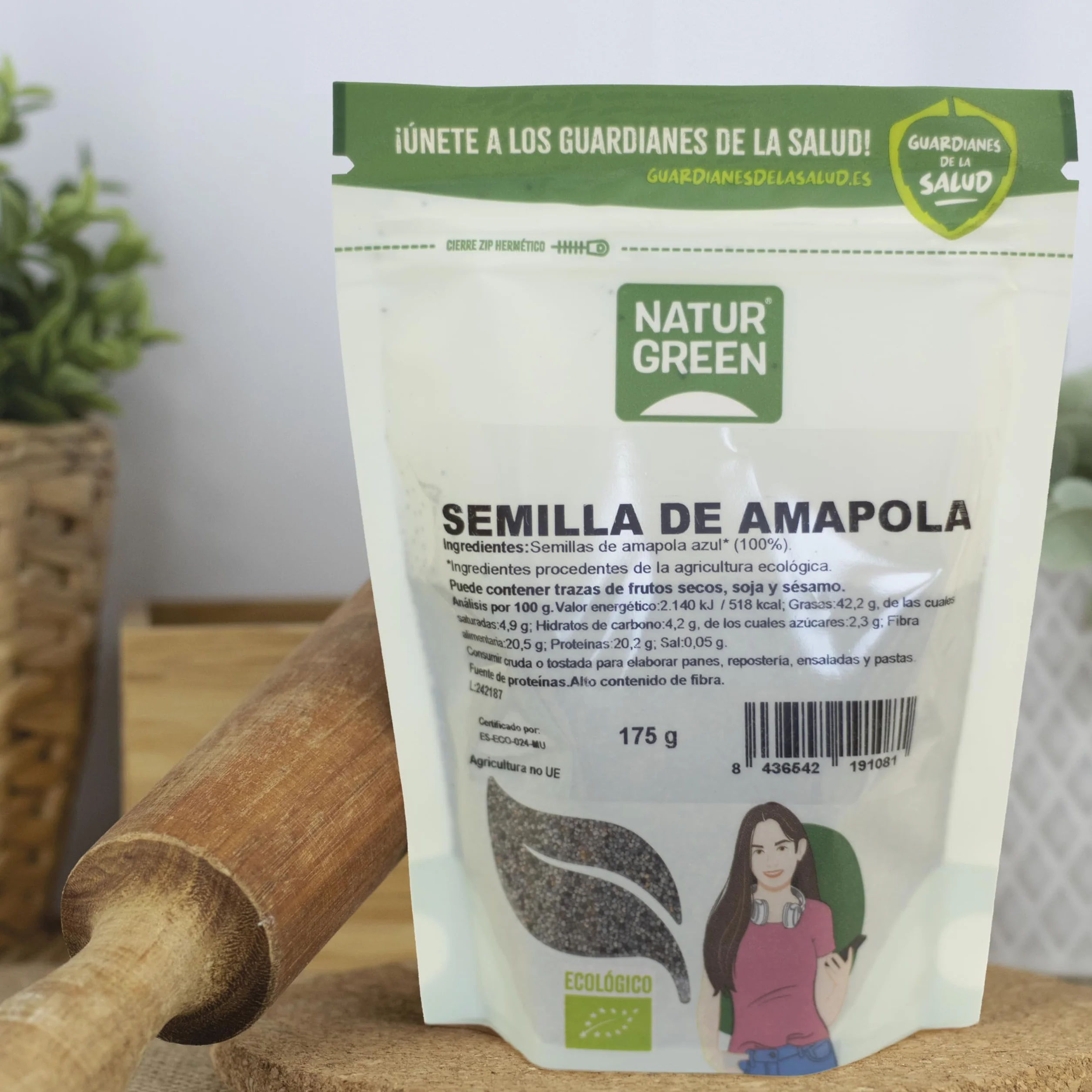 NaturGreen - Semillas de Amapola Azul Bio, Pack 9 x 175 g, Alimento Ecológico, Sin Gluten, Alta en Fibra y Proteína, 100% Natural, Vegana, Ideal para Repostería, Panes y Ensaladas