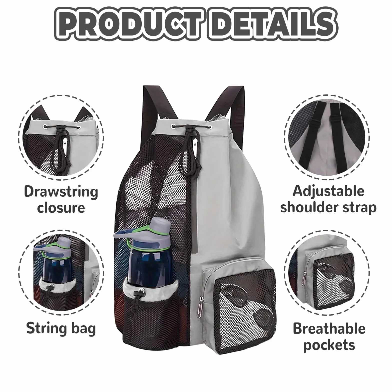 dellyy Mochila Natacion Impermeable Gran Capacidad Unisex Rosa