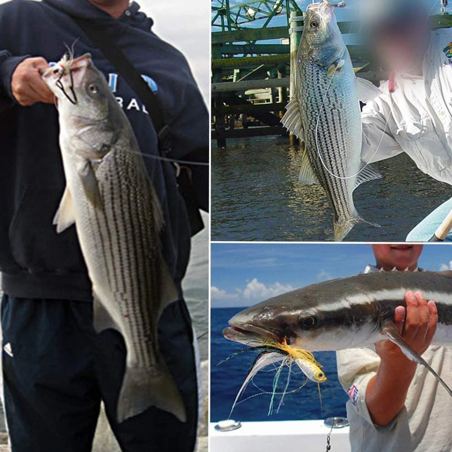 Señuelos De Pesca De Metal 7 Piezas Jigging Hundimiento Lento con Ganchos De Plumas Agua Salada Dulce