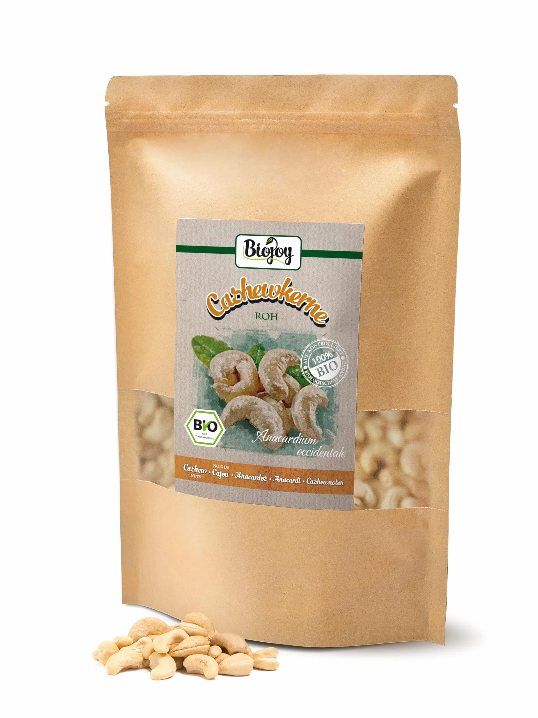 Biojoy Anacardos Crudos Ecológicos 1 kg Naturales Enteras