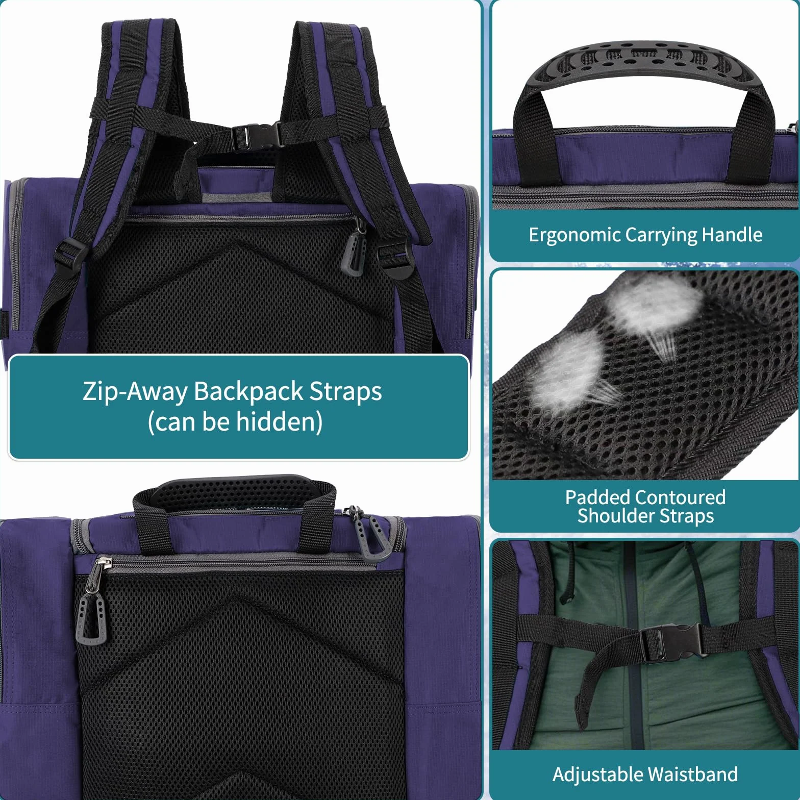 ZOUNICH Bolsa para Botas de Esquí 55L, Mochila Resistente al Agua con Compartimento para Casco