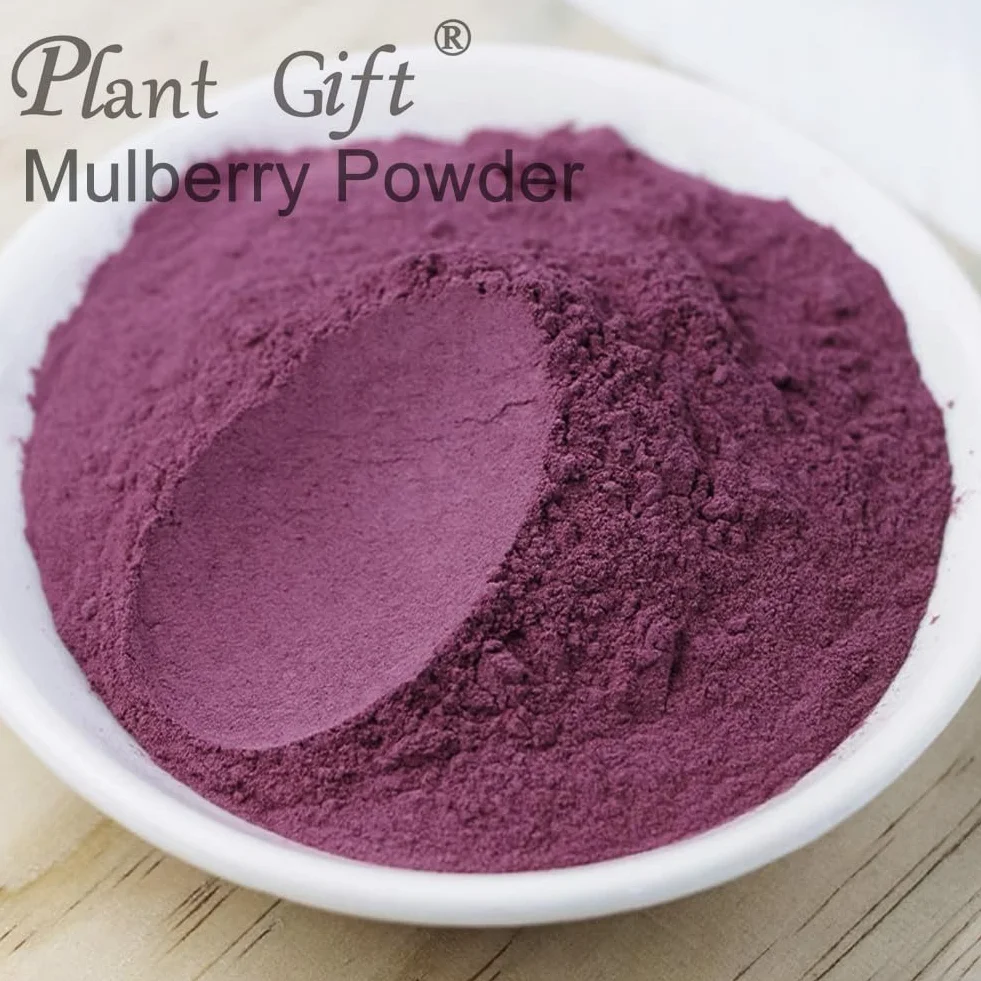 Plant Gift 100% Pure Mulberry Powder 桑葚粉 Polvo dietético natural, excelente sabor para bebidas, batidos y bebidas, polvo no GM - sin relleno, sin aditivos, yogur y más 100g / 3.25o
