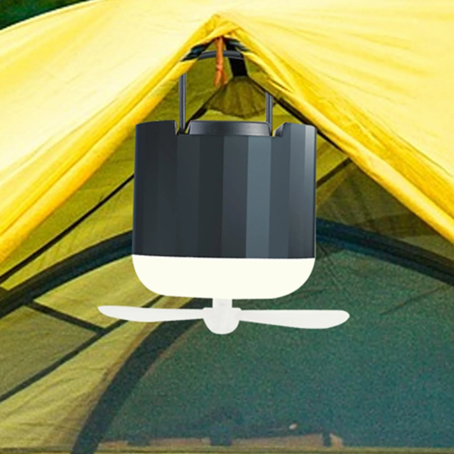 Ventilador de linterna para acampar al aire libre con ventilador de refrigeración personal