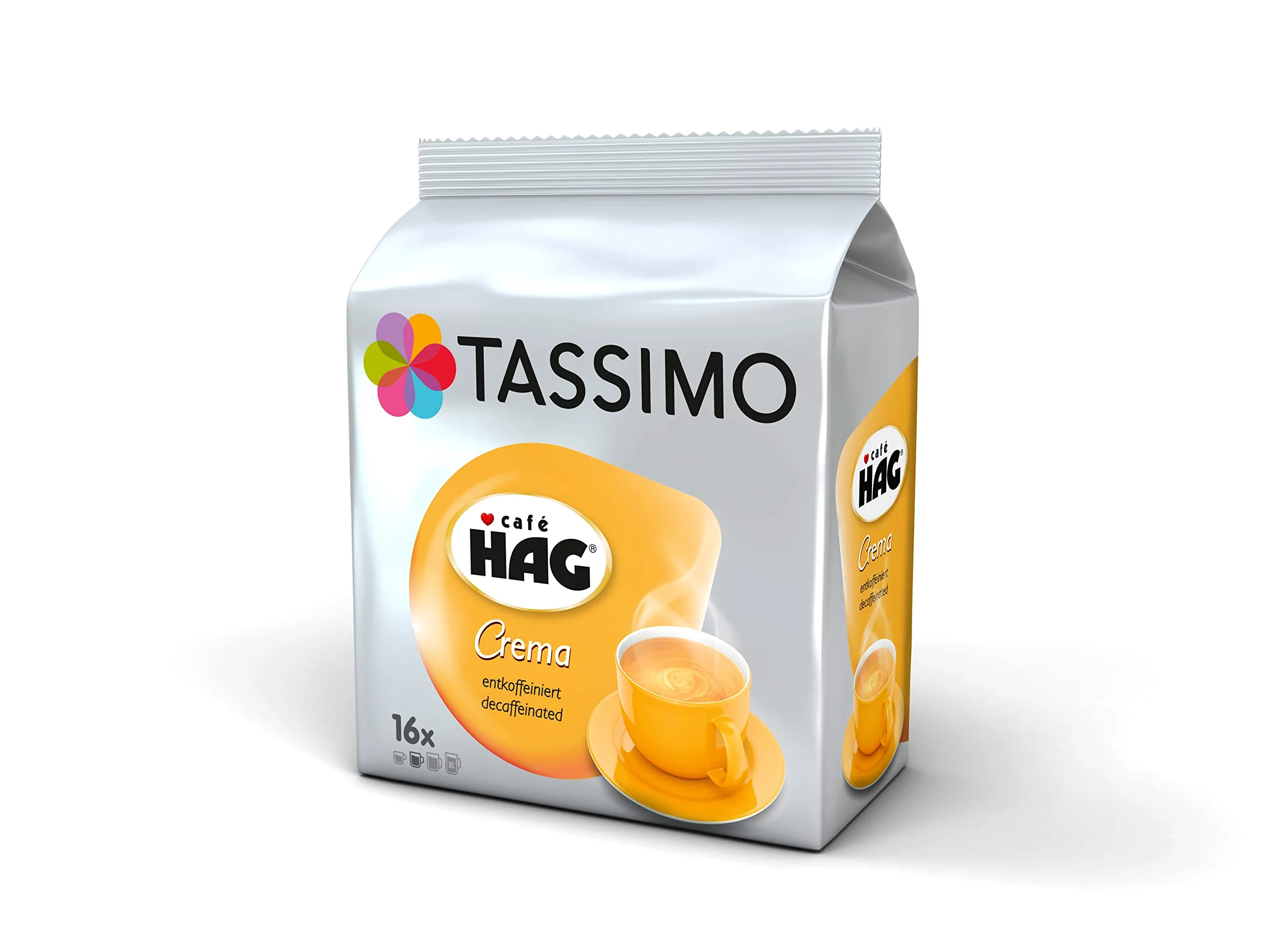 Tassimo Café HAG Crema Decaffeinato Cápsulas de Café - 5 Paquetes (80 Porciones)