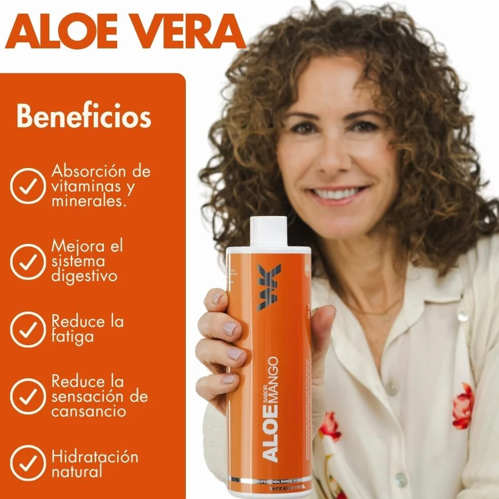 Weekontrol Pack Depurativo de Aloe Vera Puro para Beber 99%+Té Quemagrasas Potente. Set Depurativo Alóe+Te Detox, Limpieza, Digestión y Control de Peso (700Gr, Aloe Mango-Té Frutos del Bosque)