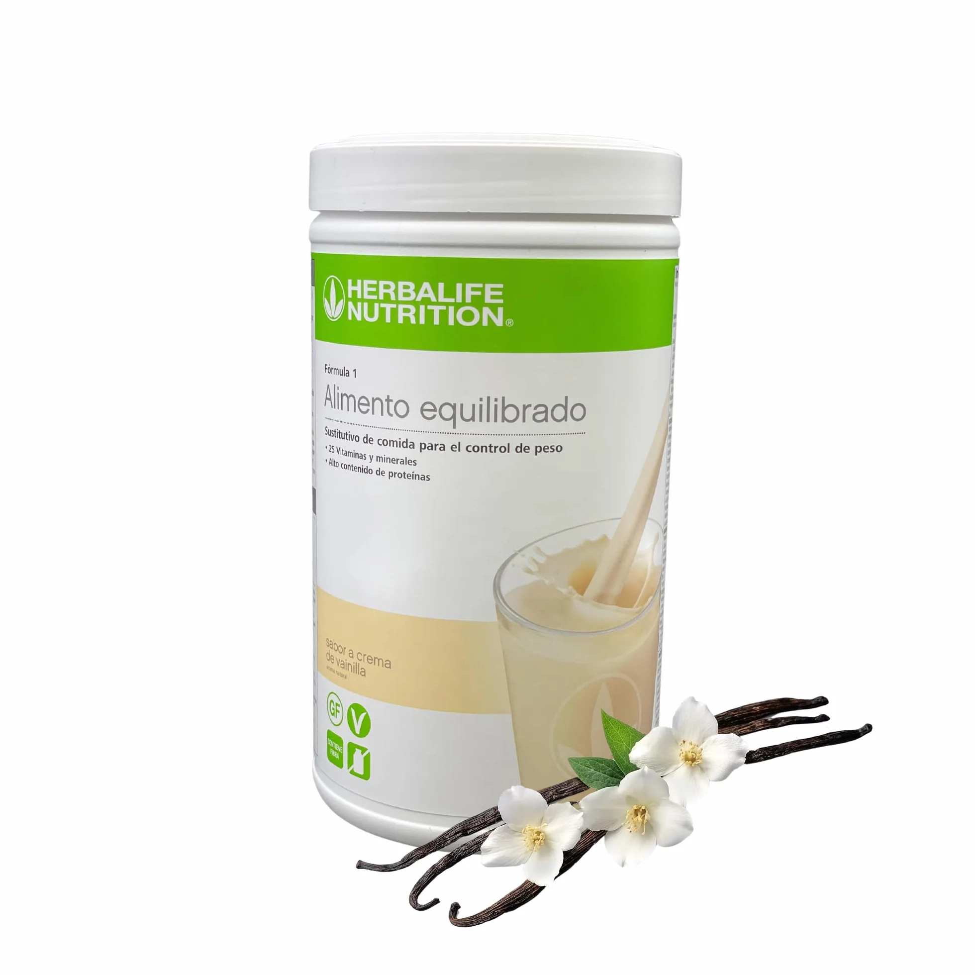 HerbalifeNutrition Formula 1 Crema de Vainilla - Batido Proteinas - Batidos Sustitutivos de Comida para Adelgazar - Alimento Equilibrado Apto para Veganos 550g (550g, Crema de Vainilla)
