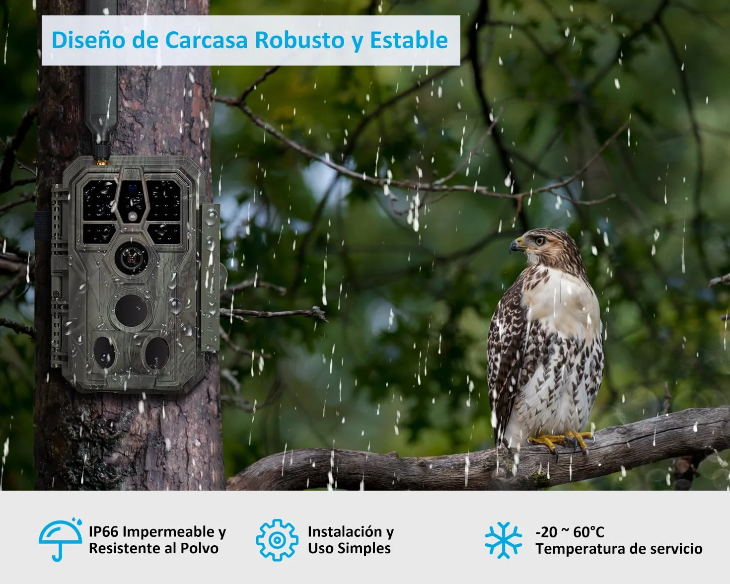 GardePro X50 Cámara de Caza 4G LTE 32MP 1296P H.265 Visión Nocturna 30m LED IR No-Glow
