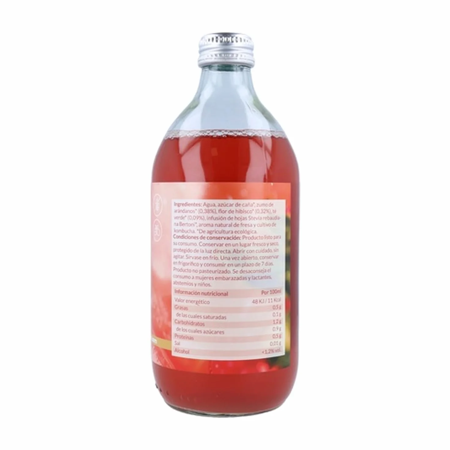 Pack de kombucha frutos rojos BIO | 6 unidades | Naturitas Essentials | 6 Unidades De 500Ml | Ayuda a la digestión y al sistema inmunológico | Refrescos