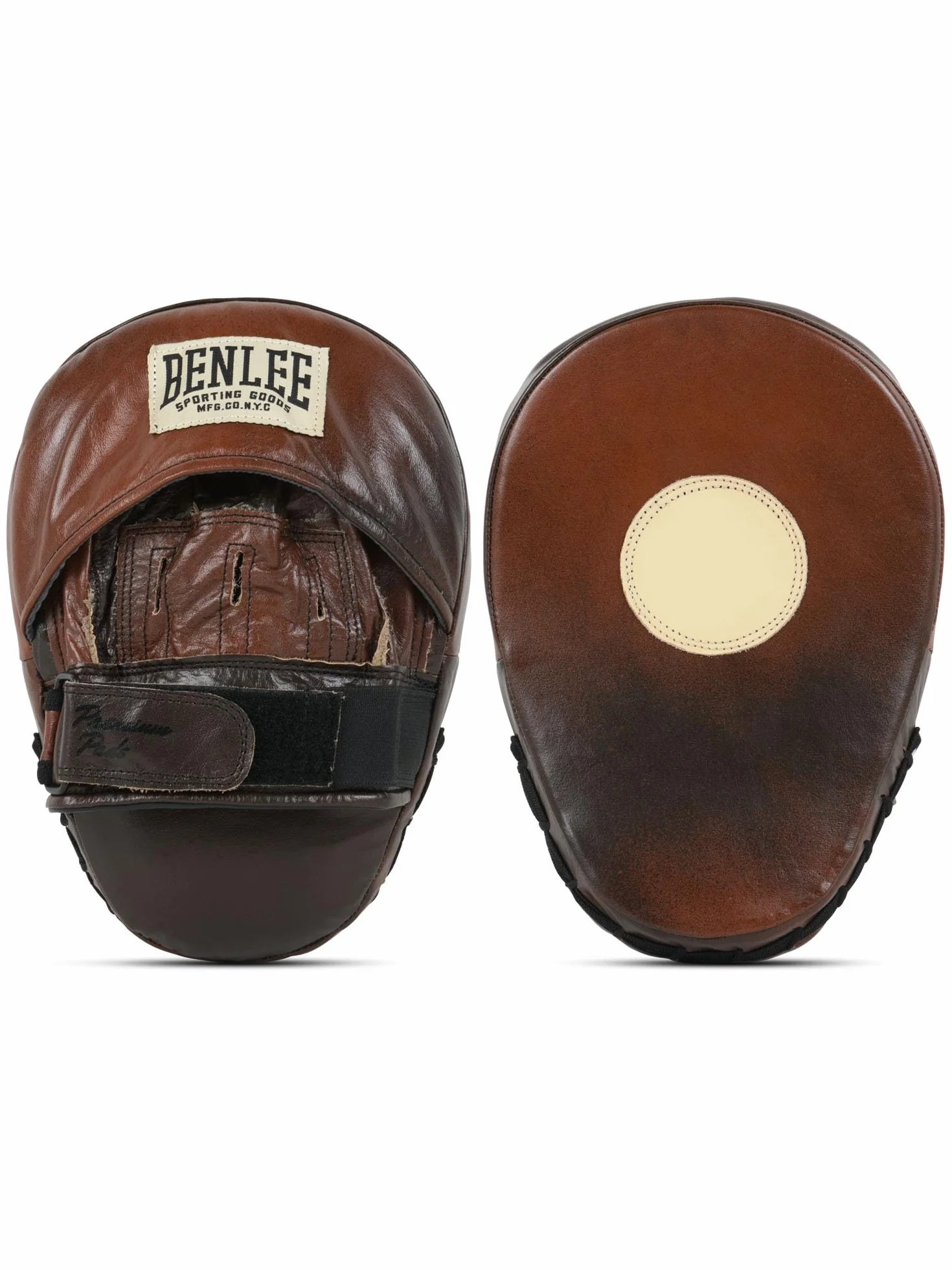 BENLEE Rocky Marciano Premium Pad Manoplas, Adultos Unisex, Marrón/Negro/Beige