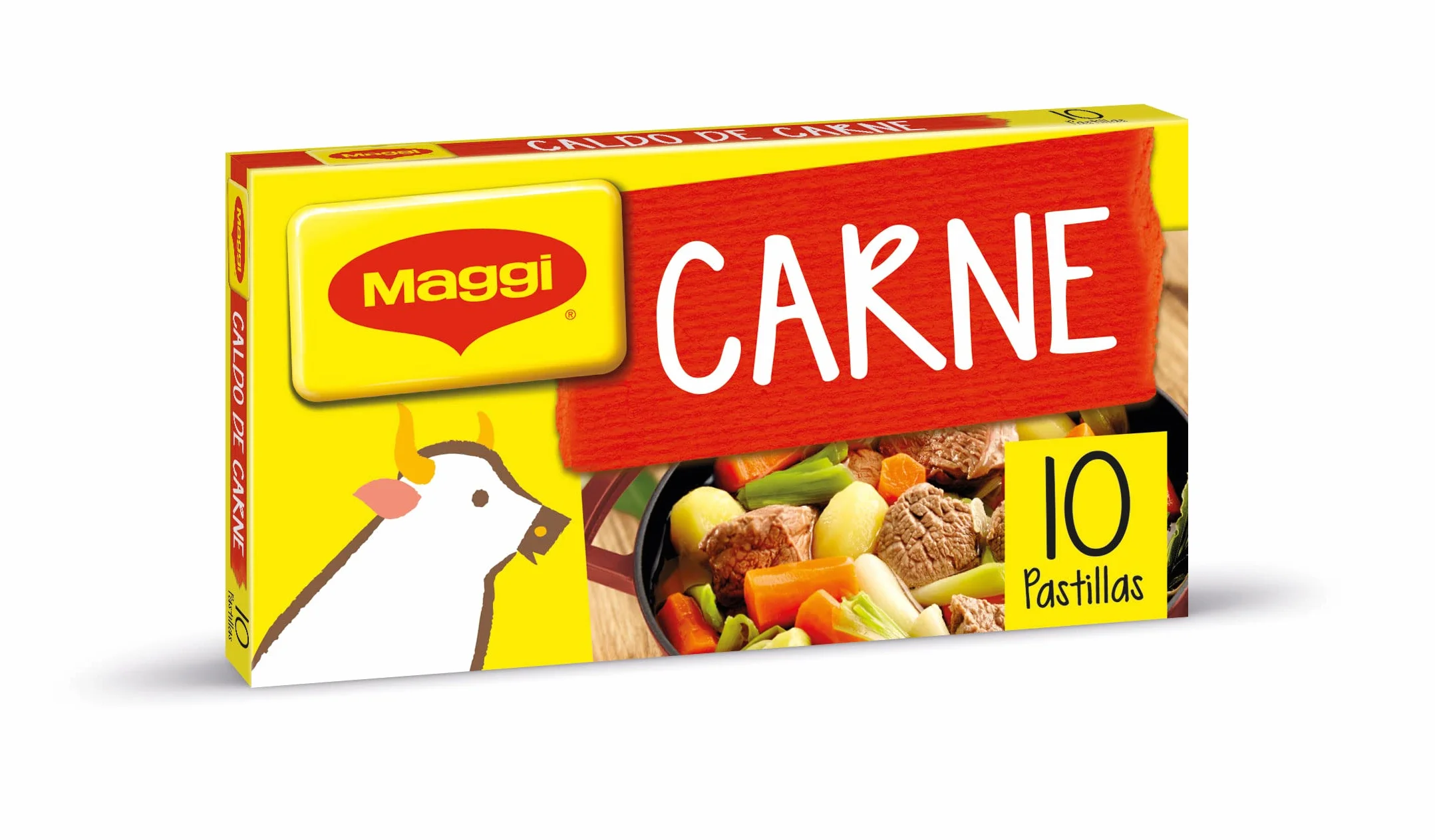 MAGGI Caldo de Carne deshidratado Pack 20 x 10 pastillas 10g Total 200 cubitos