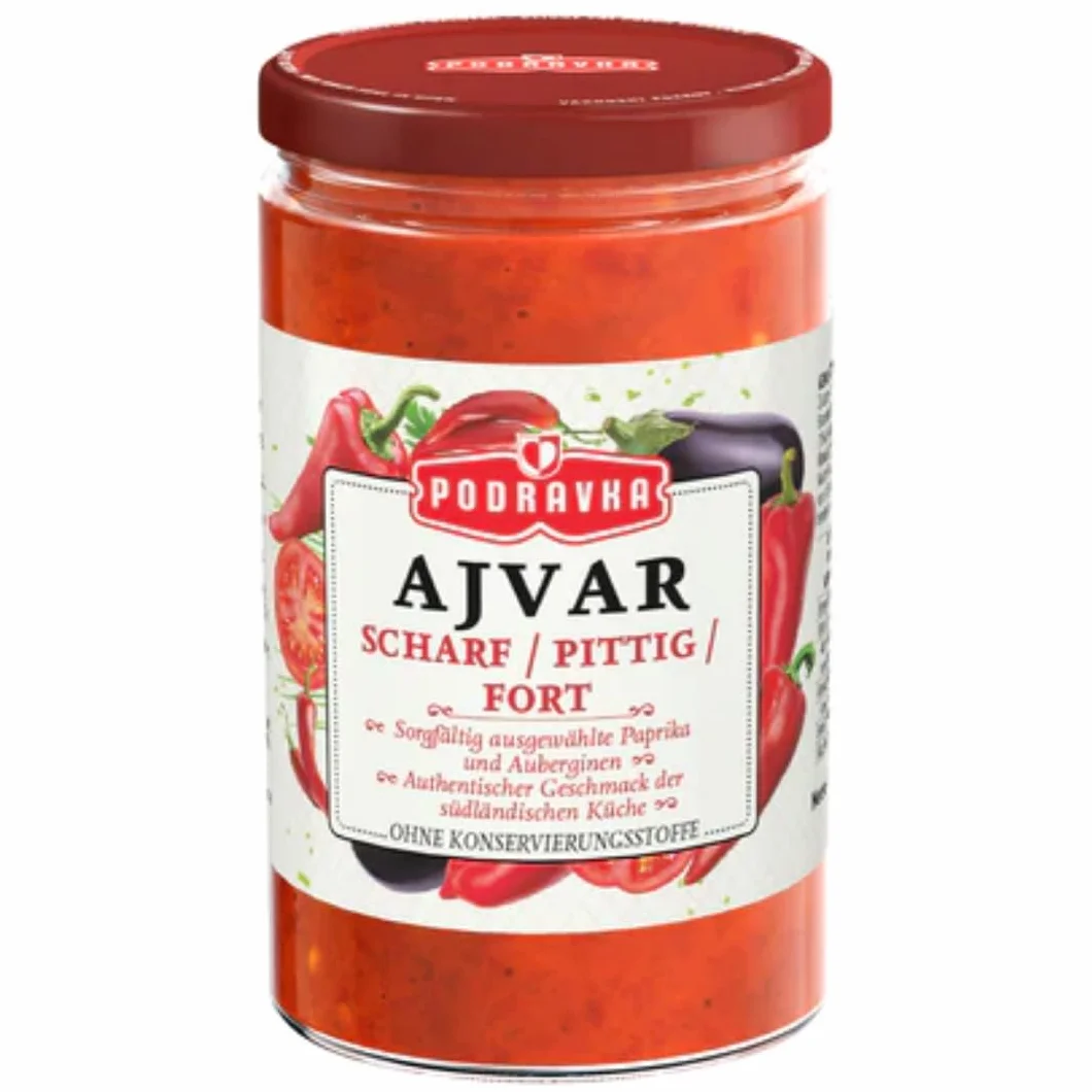 Ajvar vidrio salsa de verduras 690 g x 3 piezas