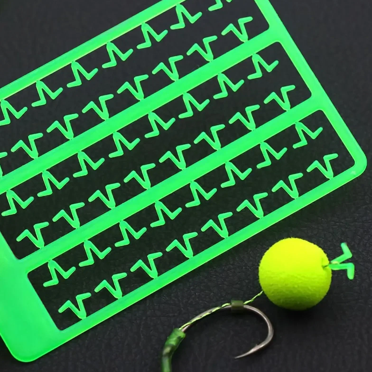 Tarjetas Línea de Pesca Extensión de Cabello Cuentas de Tope Aparejo de Carpa Boilie Tapones