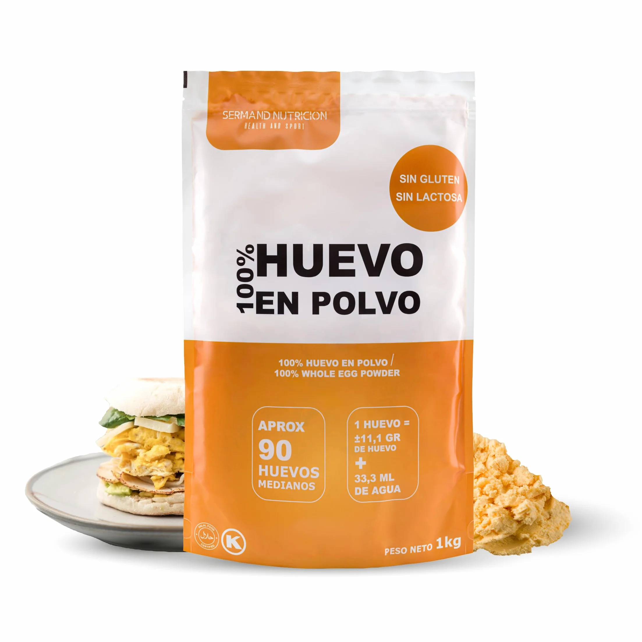 Huevo en Polvo Campero 1kg | Huevos Pasteurizados Sin Gluten | Huevo Deshidratado Sin Aditivos