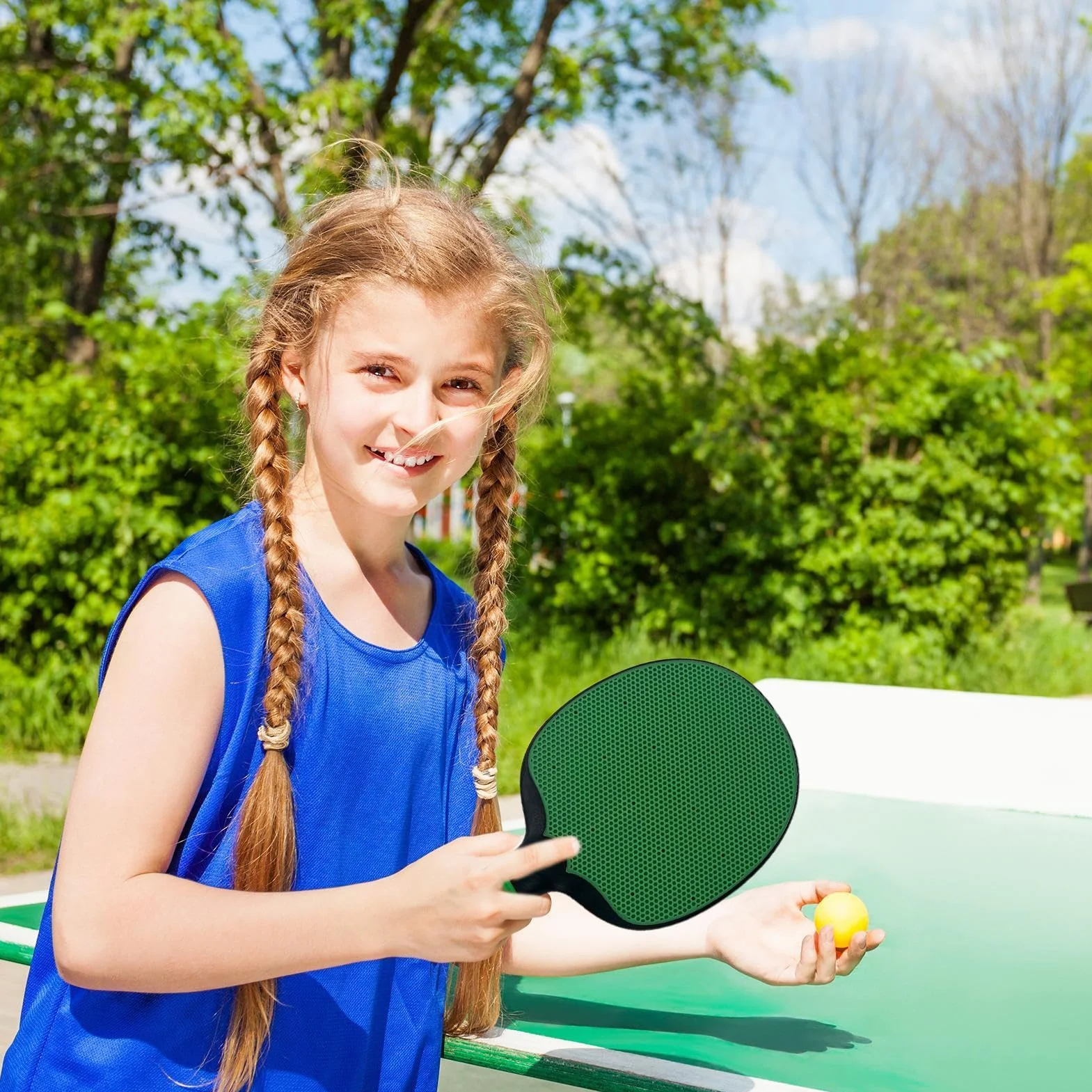 Table Tennis Paddle Training Racket PU Waterproof Height Adjustable Indoor Outdoor