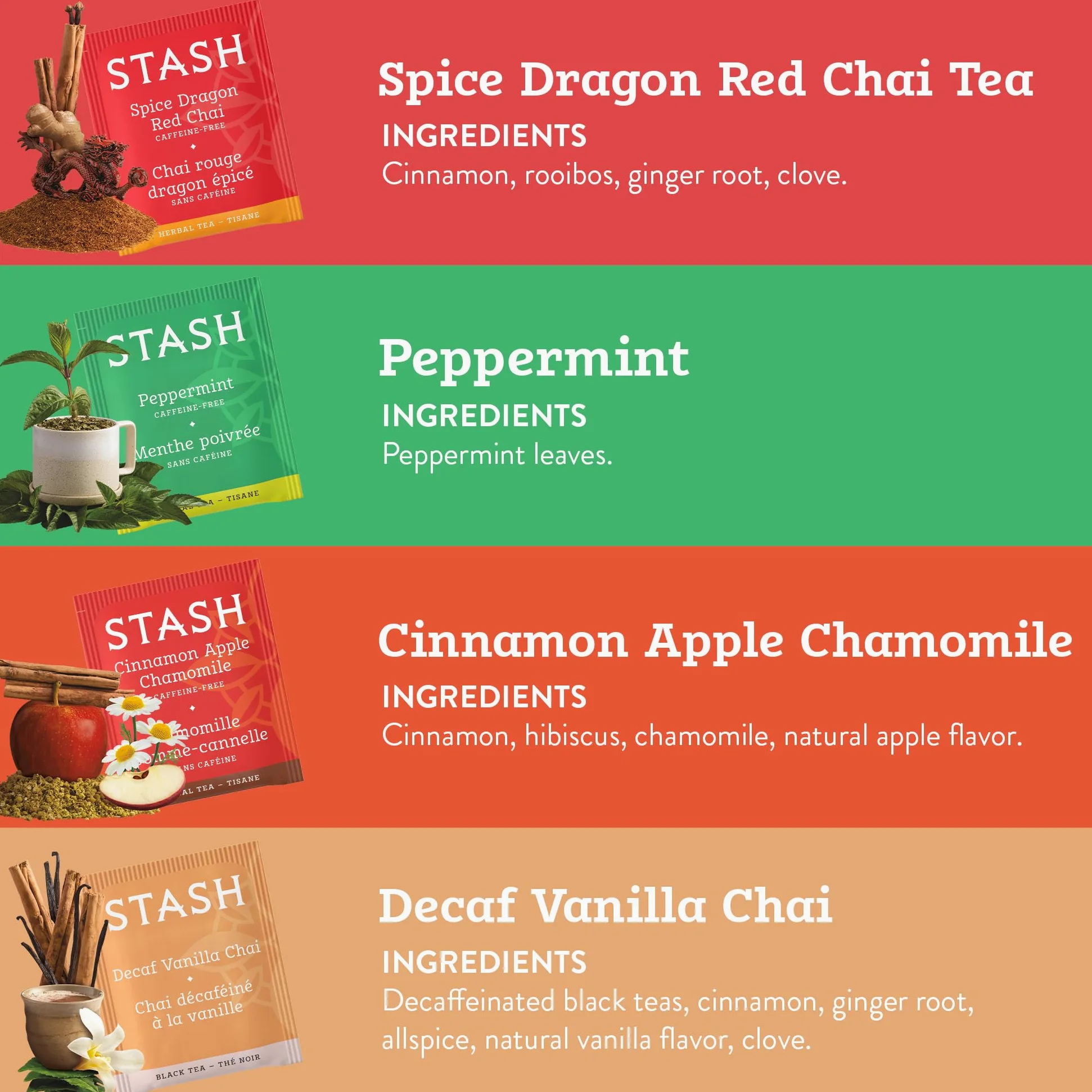 Stash Tea Relax and Unwind - Juego de regalo de té especial surtido, infusiones calmantes para ayudar a la relajación, 7 sabores, 35 bolsitas de té