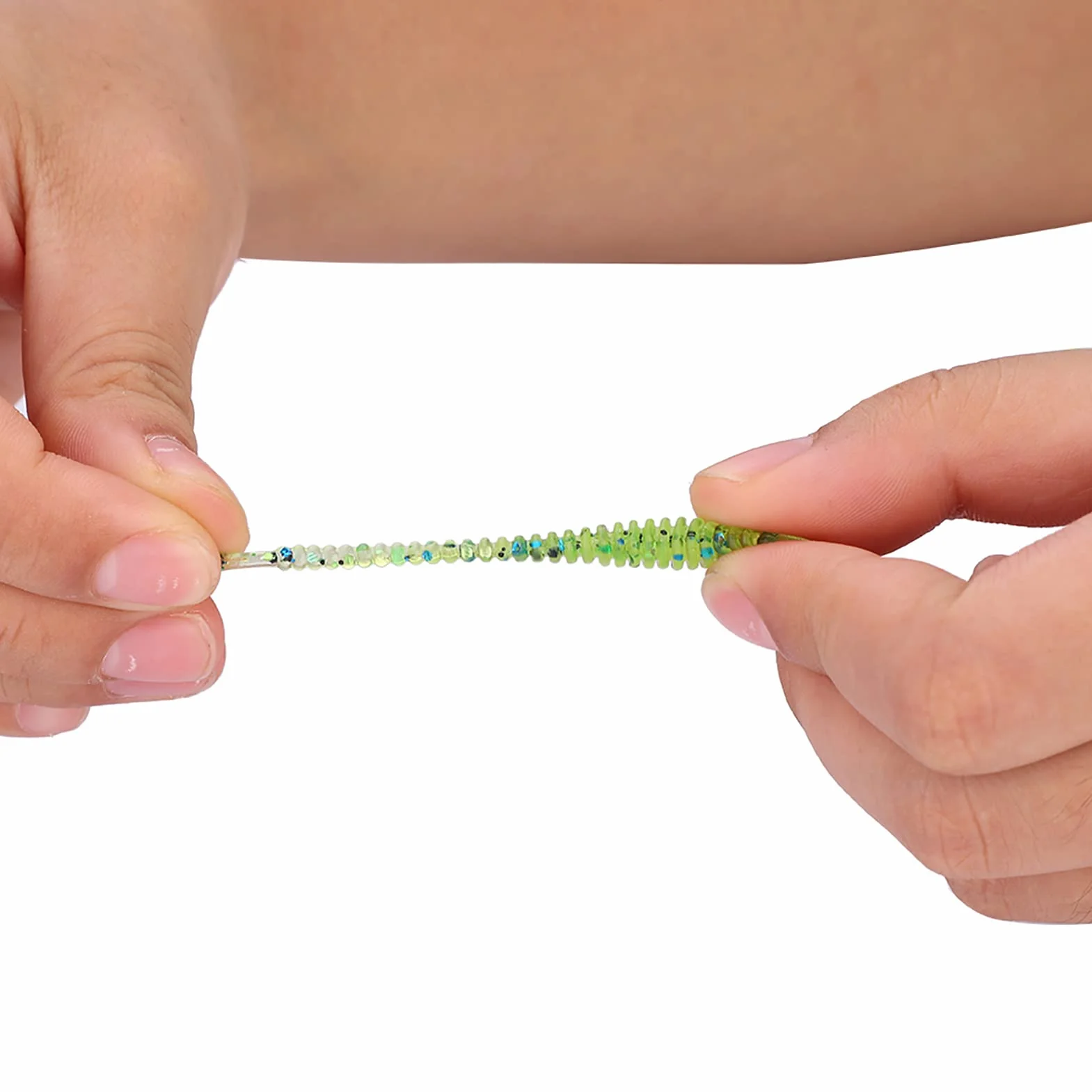 Señuelos de Pesca de Plástico Blando 5cm 50PCS Cebos de Larva de Cola en T Accesorios para Aparejos