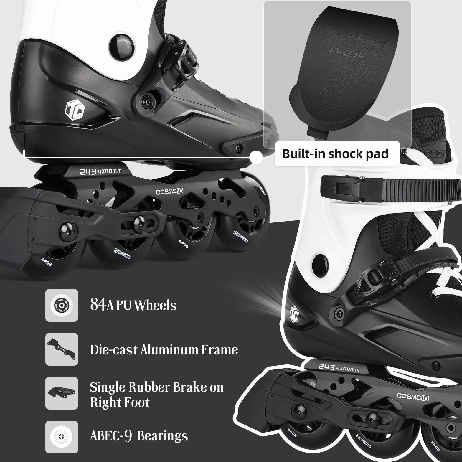 Patines en Línea para Mujeres y Hombres, Patines de Ruedas para Adultos, Patines Profesionales de Fitness Unisex