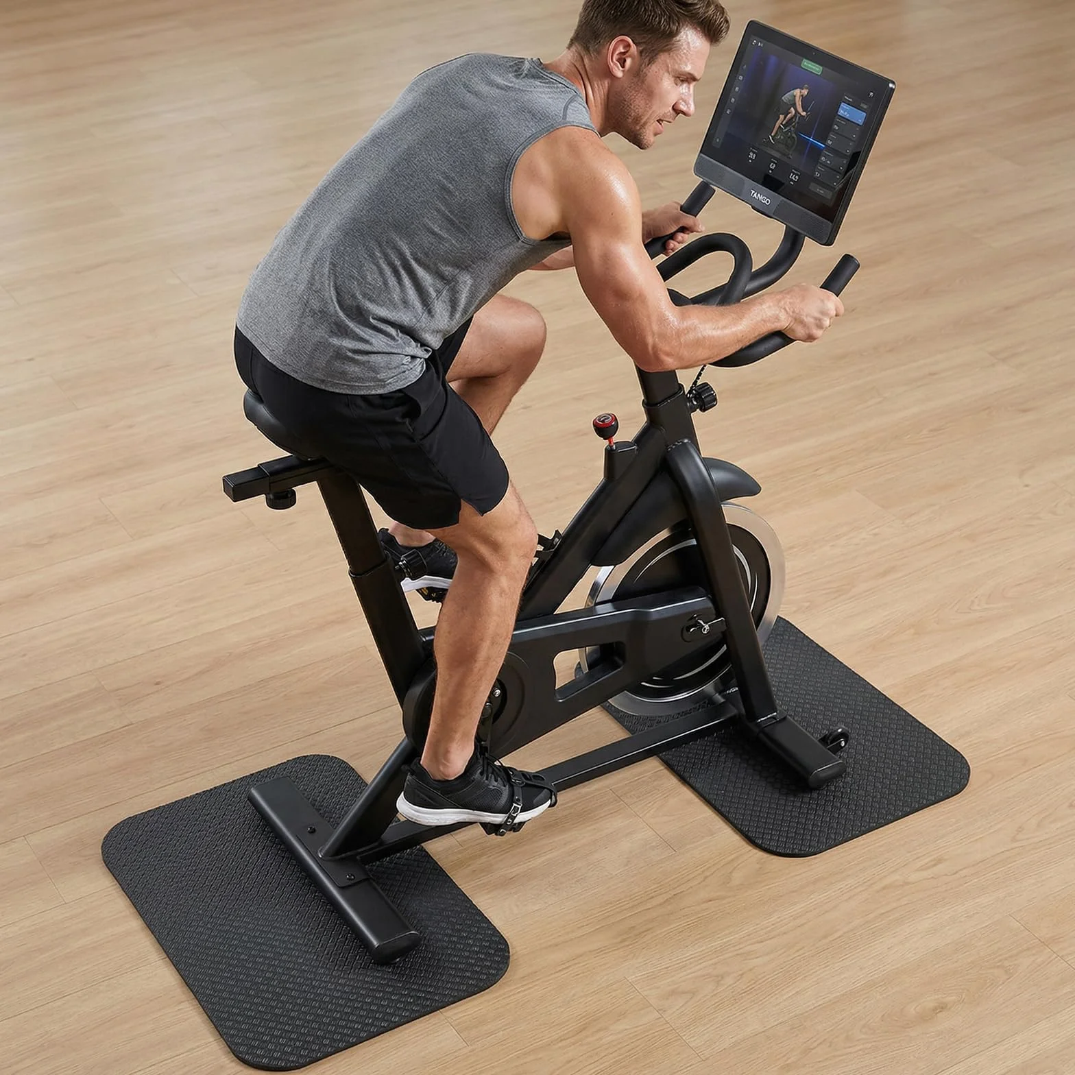 Alfombrilla Antideslizante para Fitness Protector Suelo Silicona 63.5x30 cm Cintas Correr Bicicletas Yoga