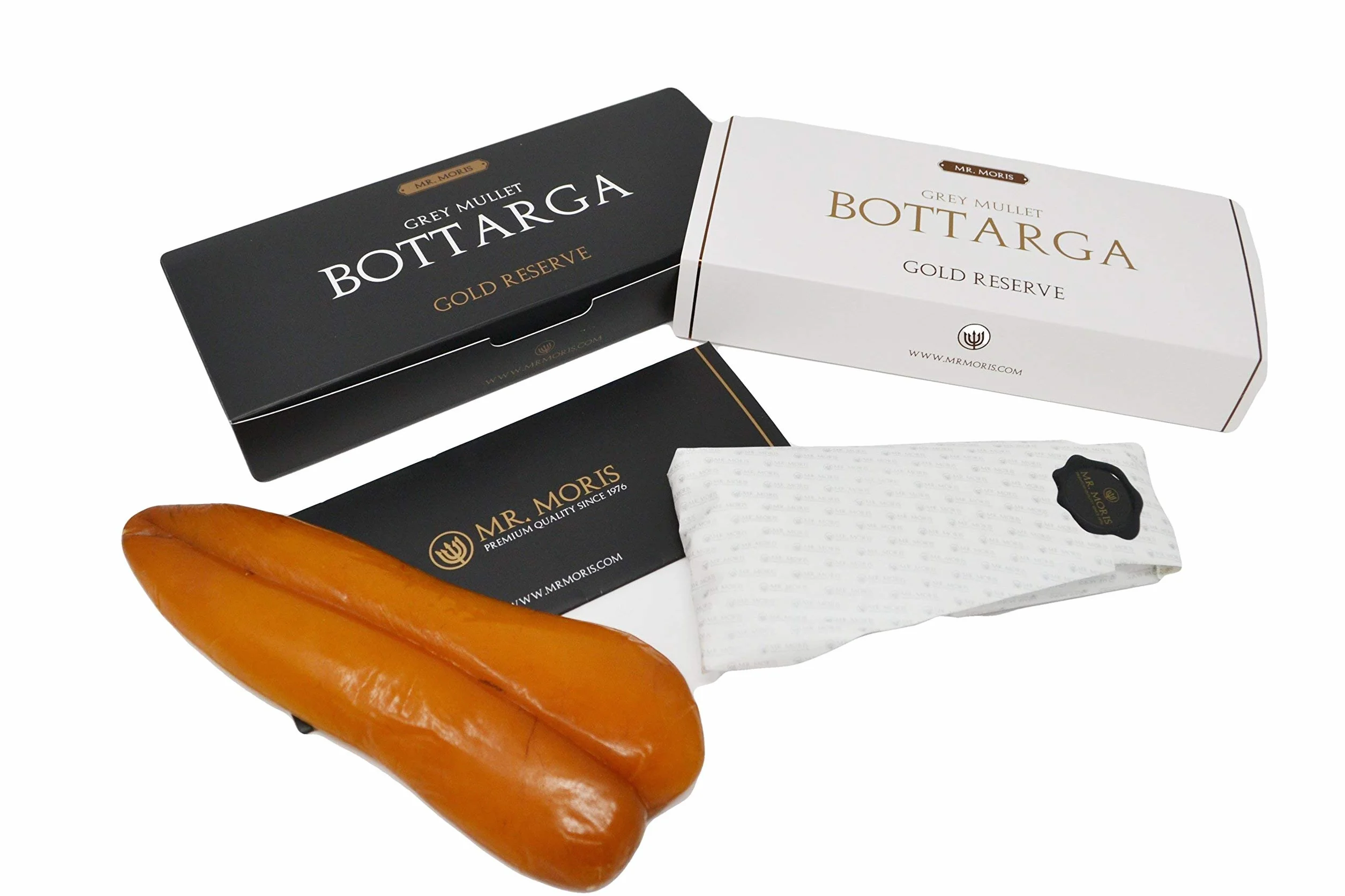 Mr. Moris │ Bottarga │ Hueva de mújol, Kosher, Gold Reserve │ Procesada en Italia │ Grande, 175 g aprox.