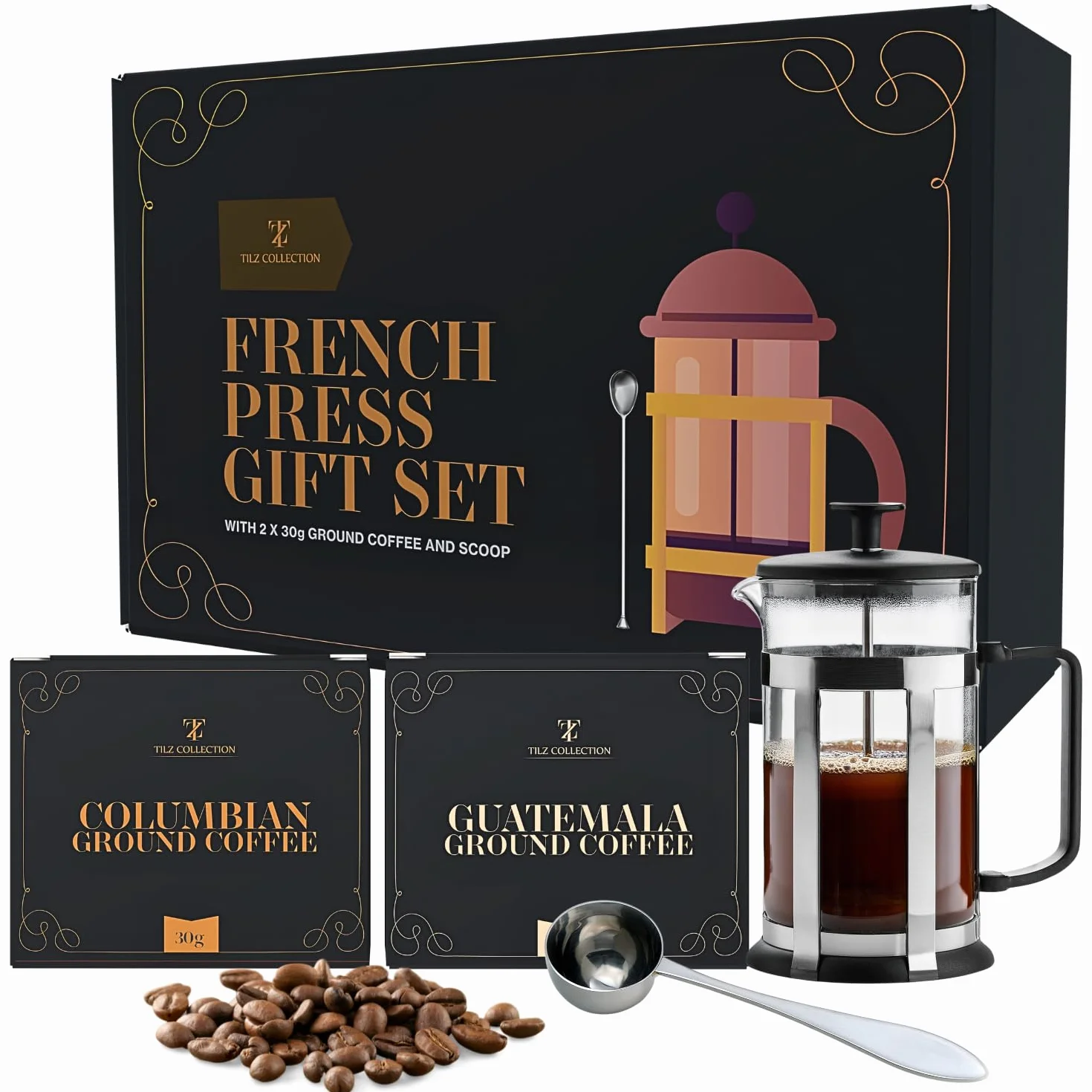 Juego De Regalo De Café Para Hombres - Cafetera De Prensa Francesa Para Café Molido - Regalos Para Hombres