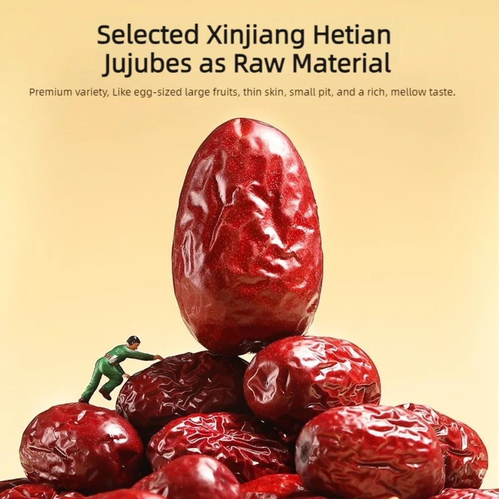 Dátiles Rojos Premium De Xinjiang 250g / 8,82oz | Secado A Baja Temperatura | Jujube Secado Naturalmente En El Árbol Para Bocadillos Y Té