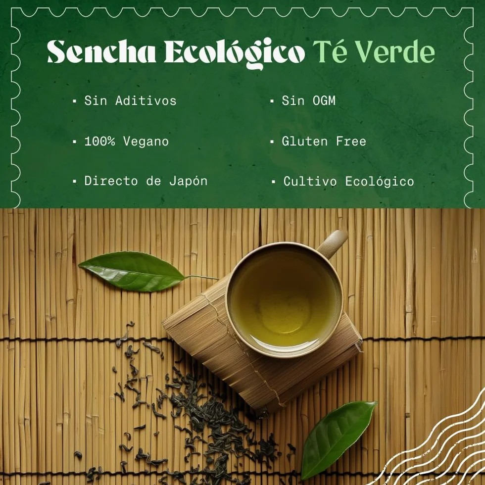 NaturaleBio Té Verde Sencha Japonés Orgánico - Upper Grade - de 200g. Bio, Natural y Puro, Té Verde en Hojas de la Primera Cosecha, cultivado en Japón. Organic Japanese Sencha Green Tea.