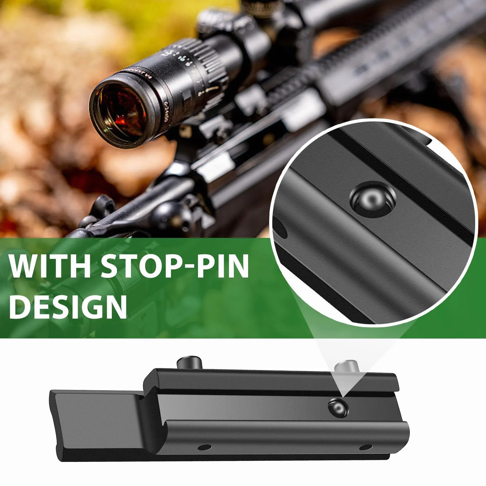 Convertisseur de Montage AR 11 mm Queue d'Aronde Vers 20 mm Picatinny, Adaptateur Profil Bas