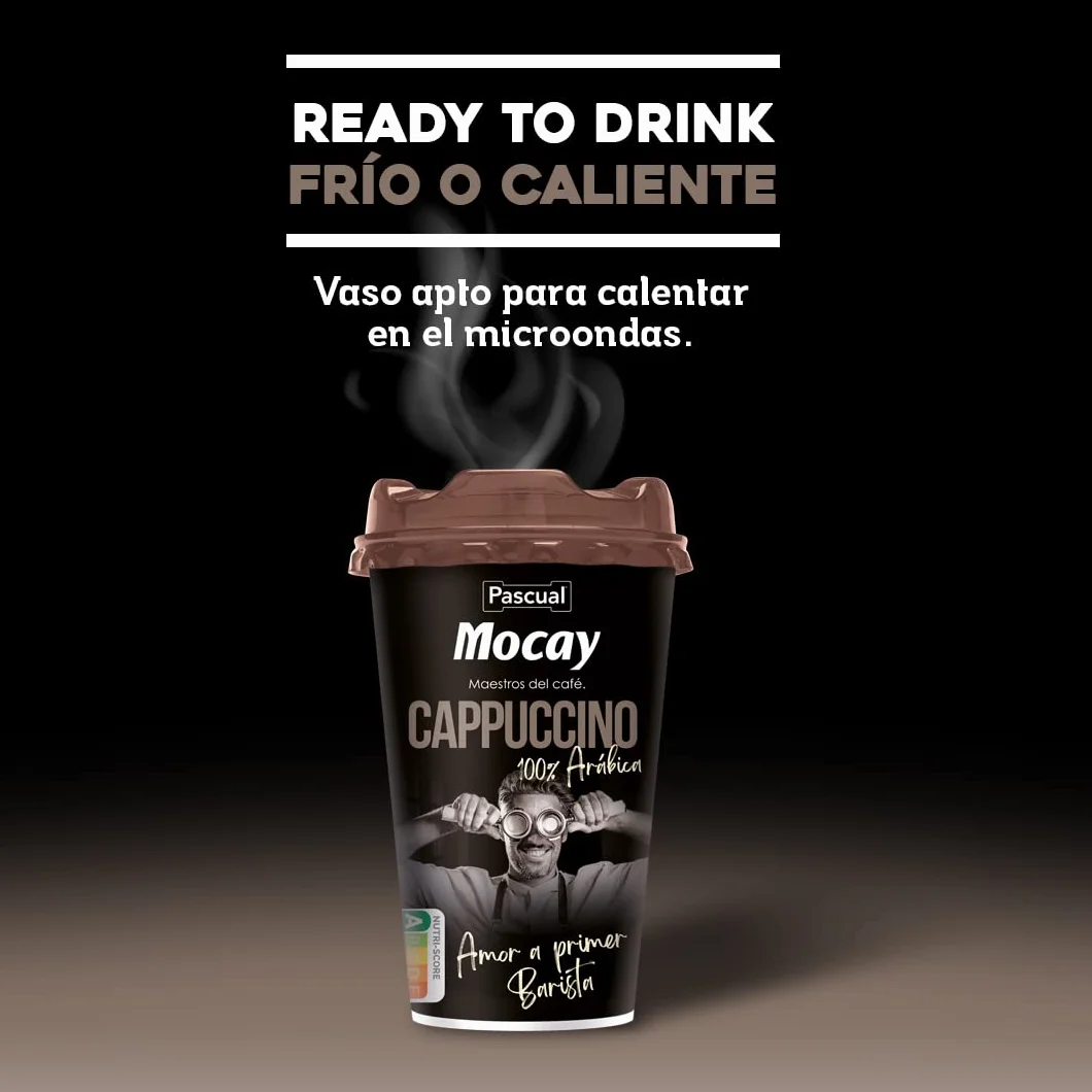 Mocay – Café Frío Listo para Tomar - Pack de Vasos de Café Cappuccino Listo para Beber – 20 Vasos x 200 ml