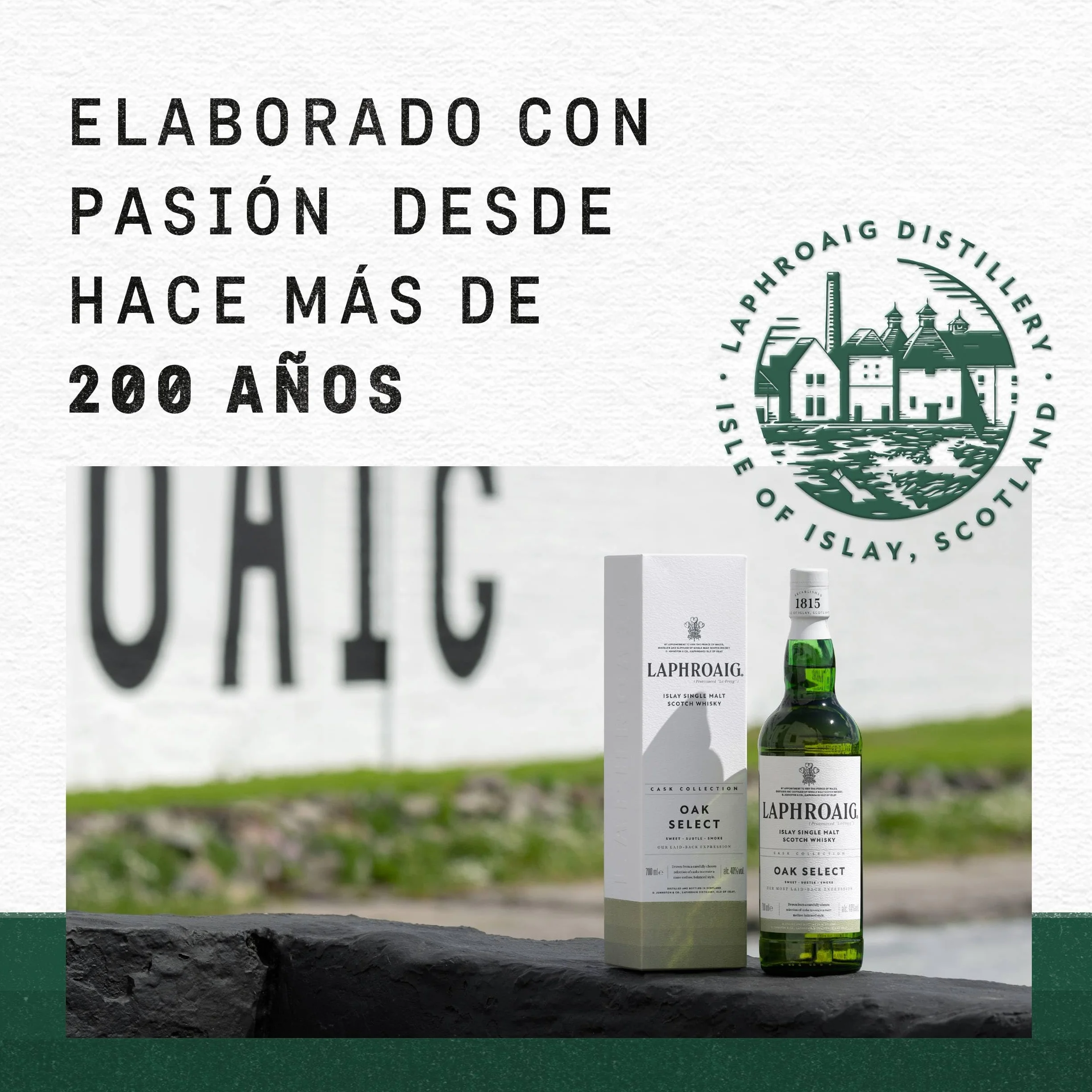 Laphroaig Oak Select Whisky Escocés Islay Single Malt 700ml