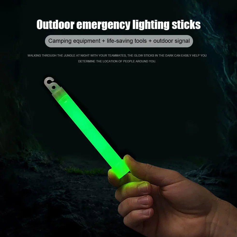 Kit de Supervivencia 10 Piezas Palos de Luz de Emergencia Brillantes para Acampar