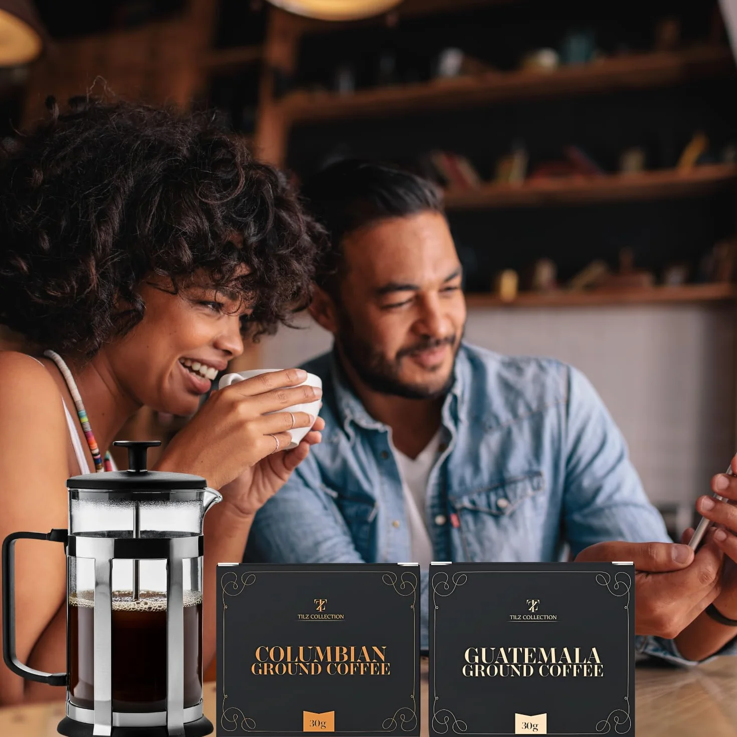 Juego De Regalo De Café Para Hombres - Cafetera De Prensa Francesa Para Café Molido - Regalos Para Hombres