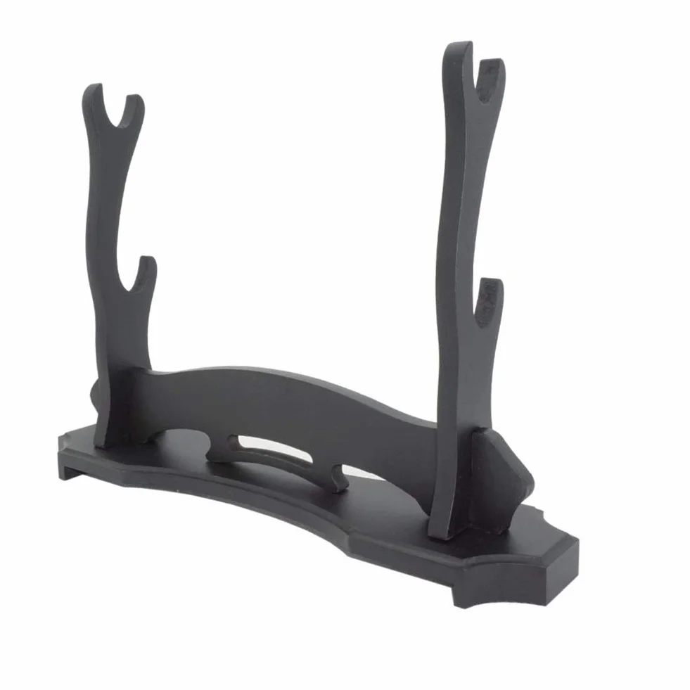 Soporte de suelo Katana Samurai para pantalla de madera de 2 niveles